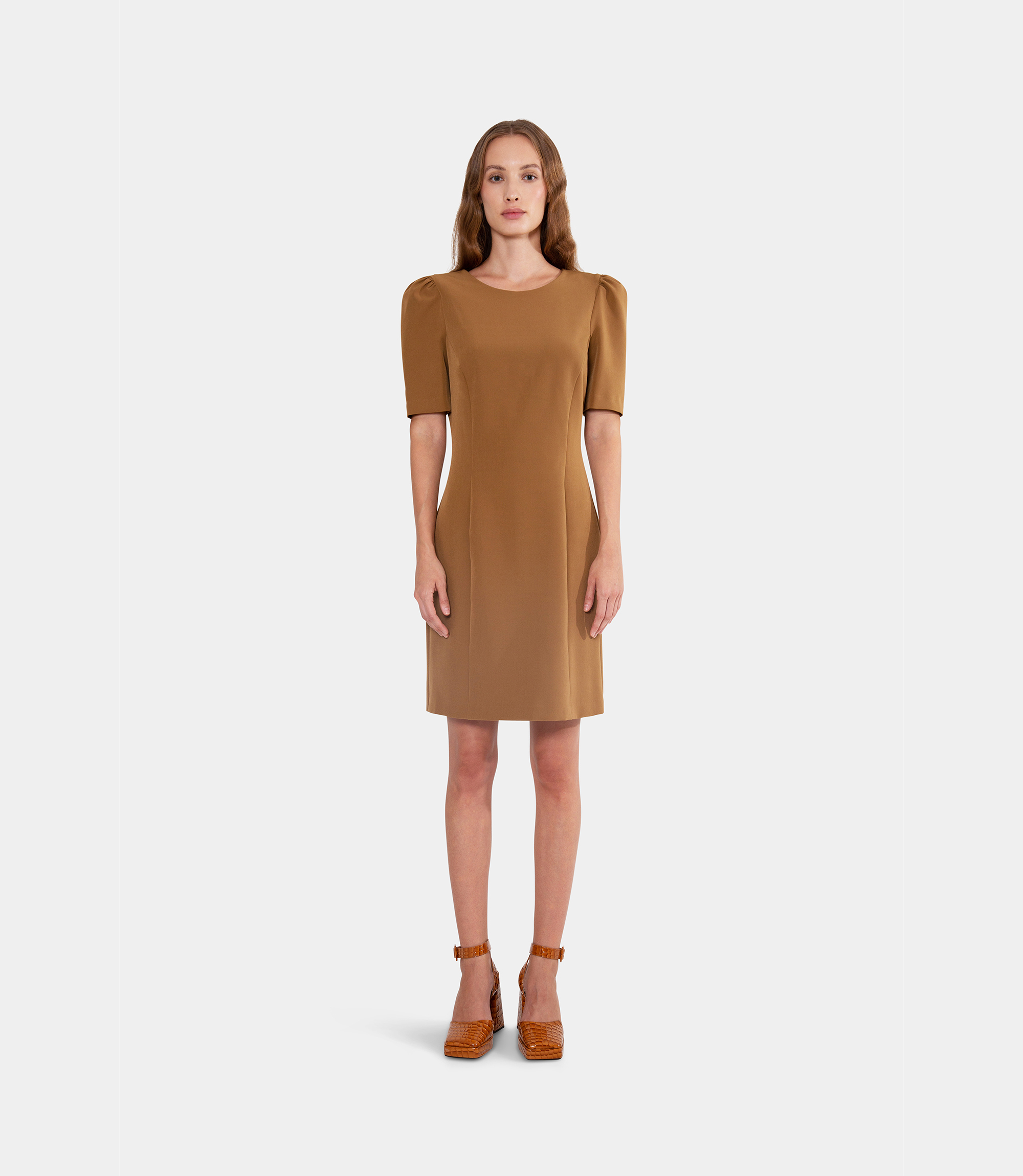Puff sleeve dress - Brown - NaraMilano