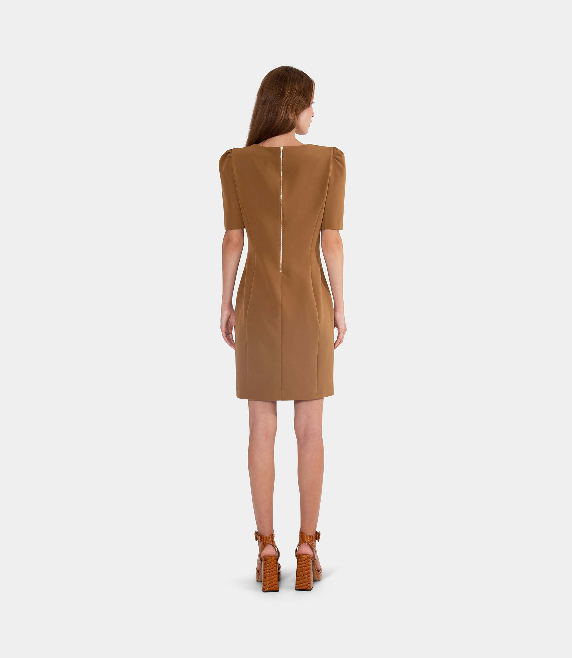 Puff sleeve dress - Brown - Nara Milano
