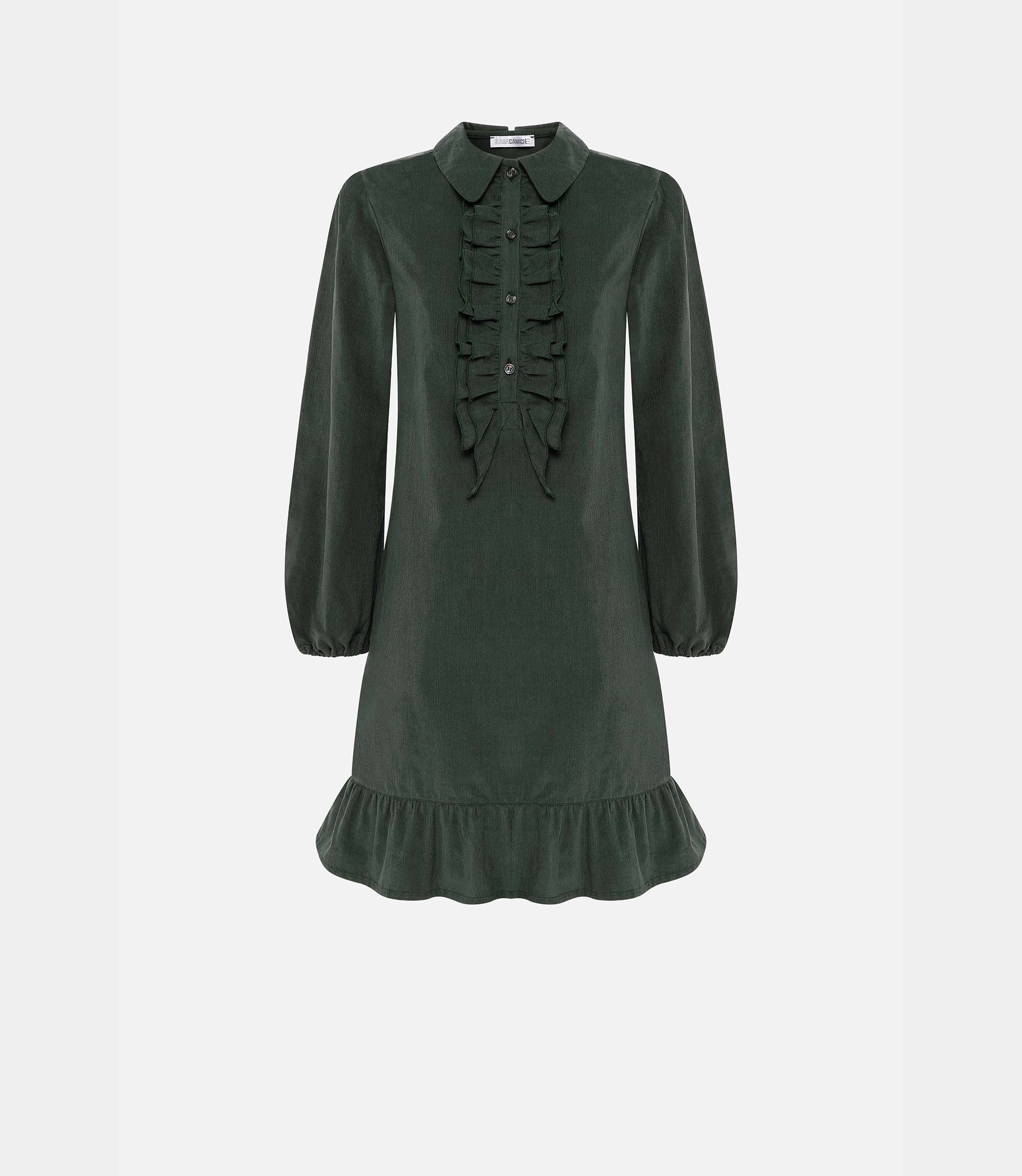 Dress with rouches - Green - NaraMilano