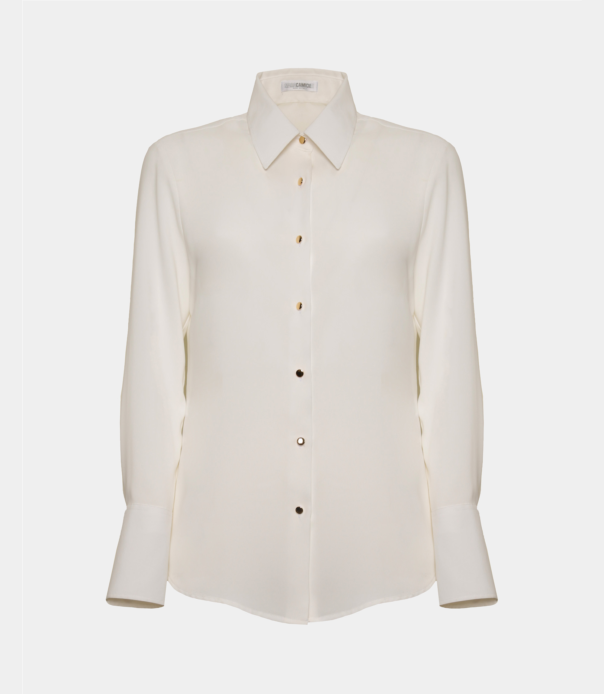 Shirt with metal buttons - White - Nara Milano