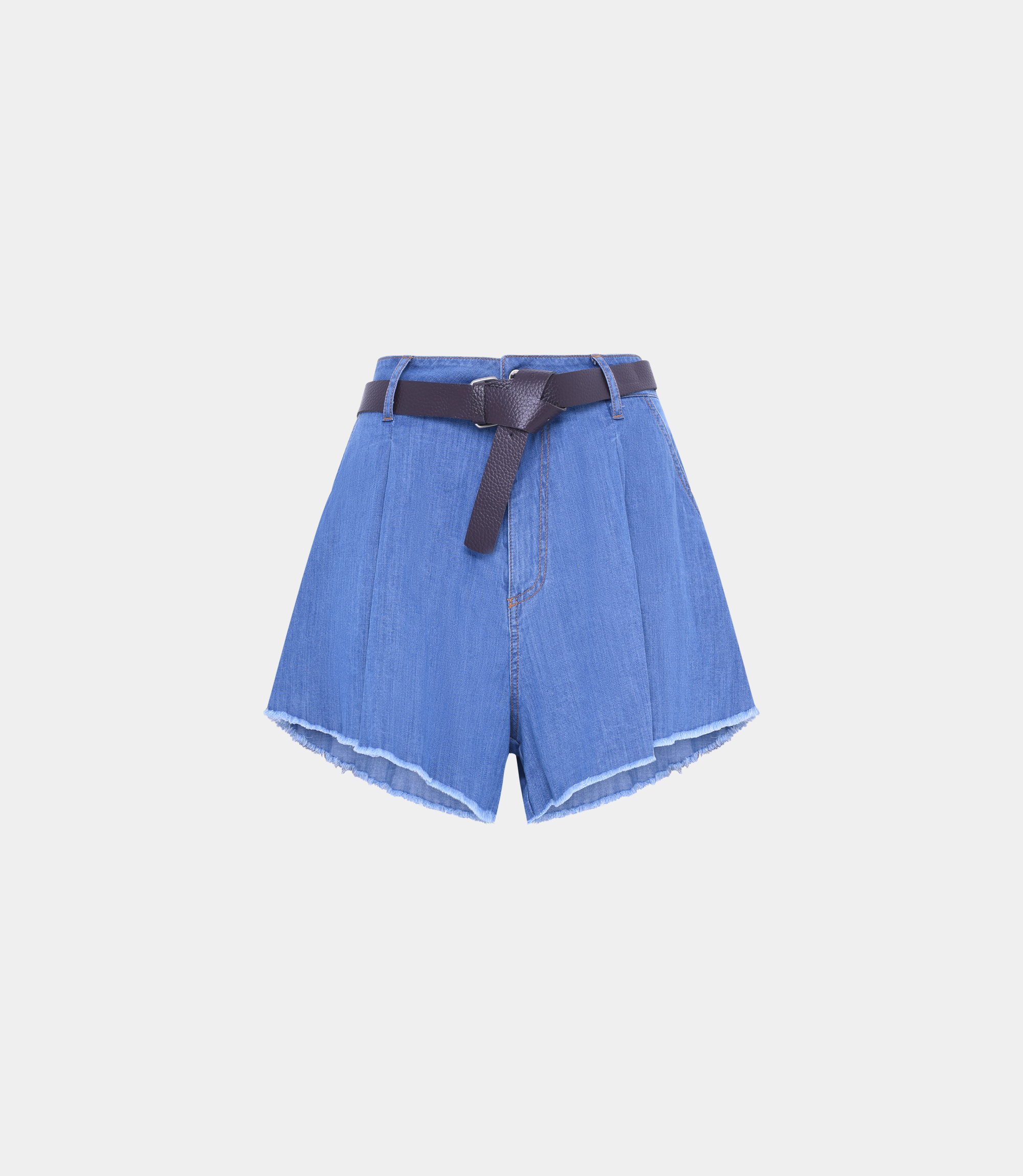 Denim flare shorts - BLUE - NaraMilano