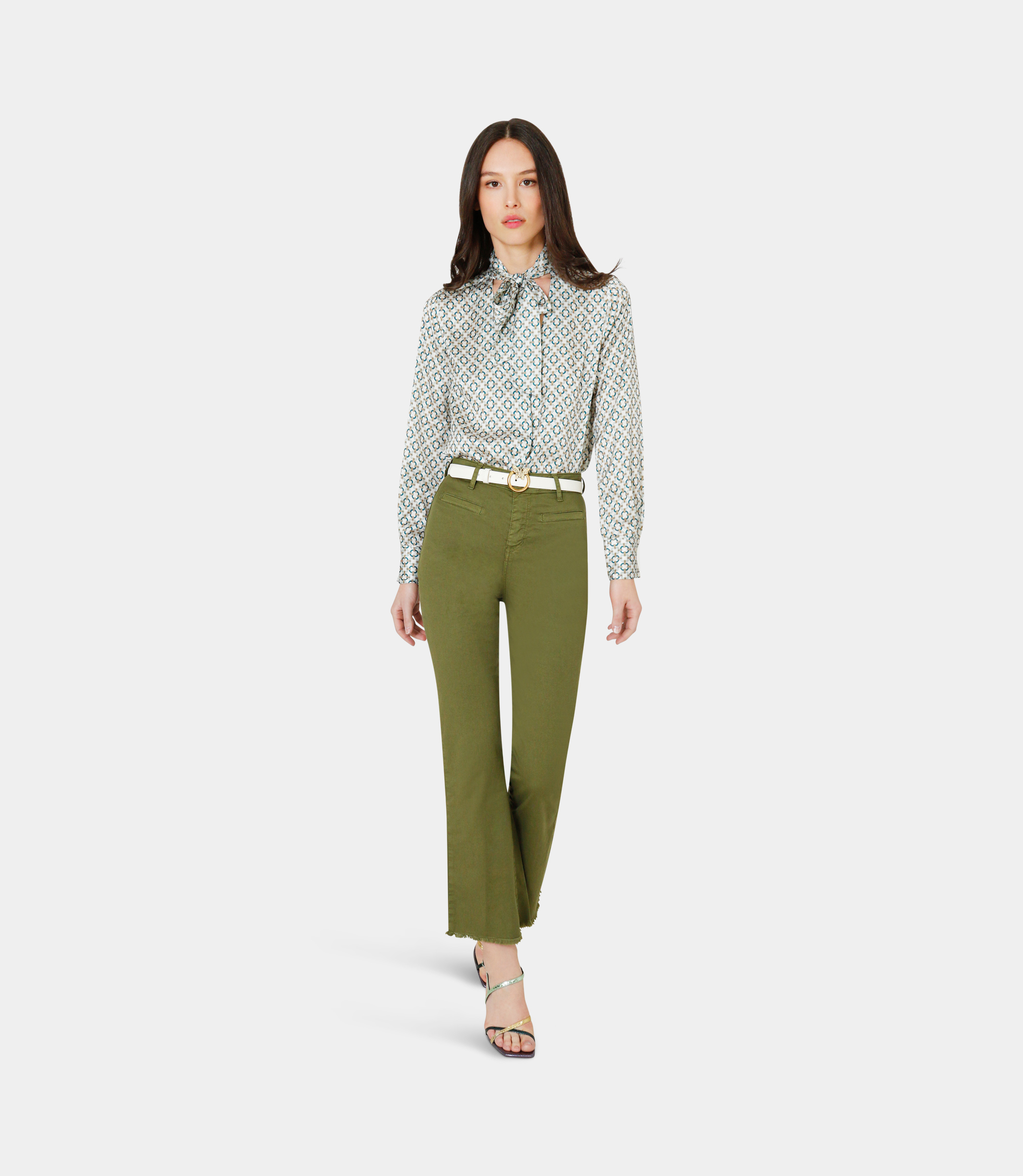 Short bootcut trousers - Military - NaraMilano