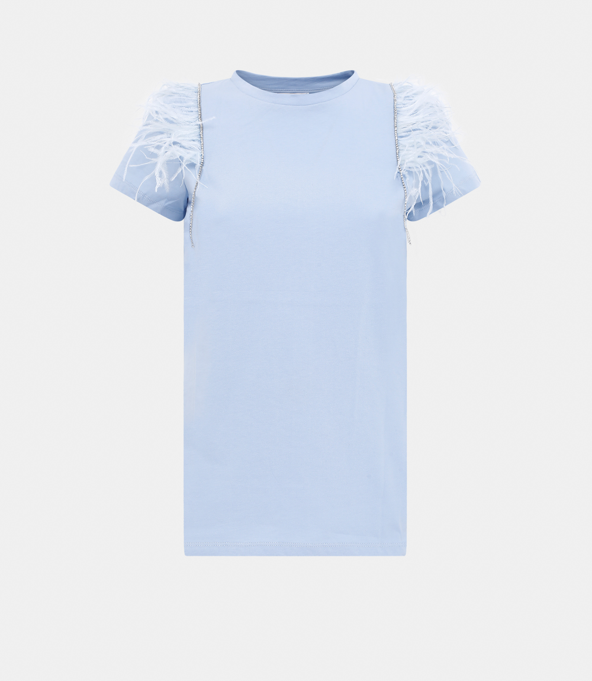 T-shirt with feathers on sleeves - CLOTHING - NaraMilano