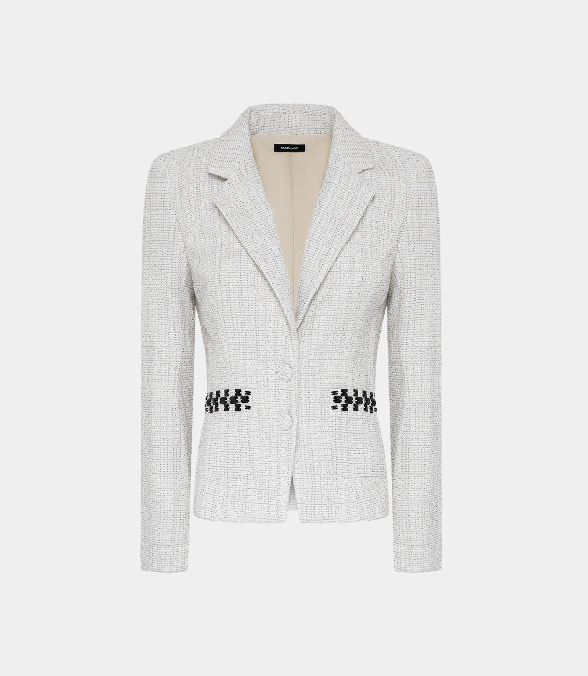 Jacket with embroidery - WHITE - NaraMilano
