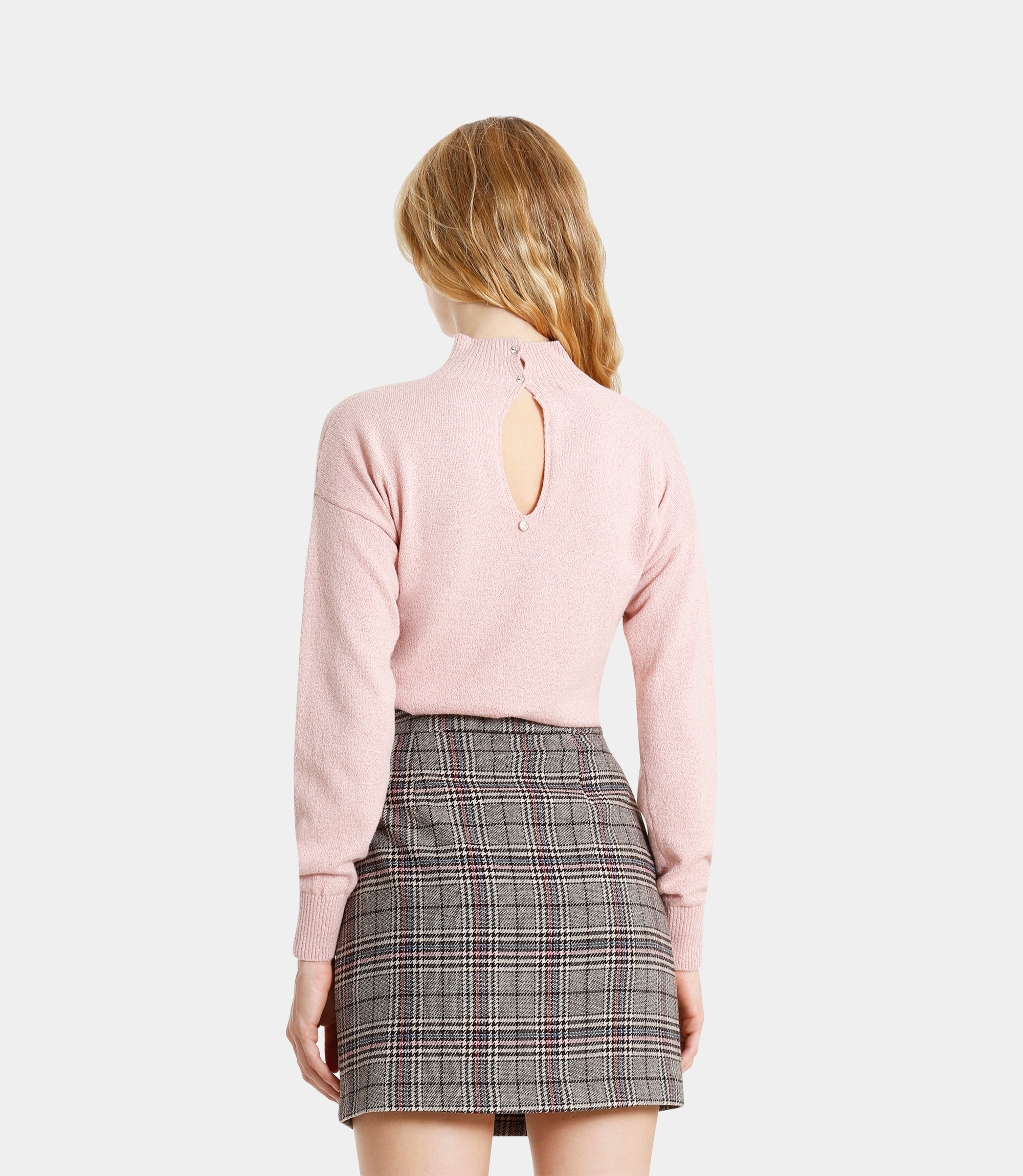 Jumper with V neck - PINK - NaraMilano