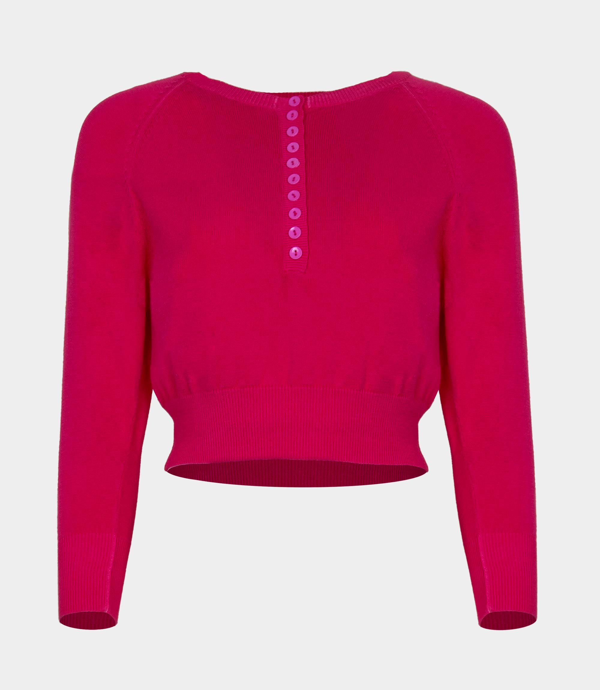 Cropped sweater with long sleeves - PINK - NaraMilano