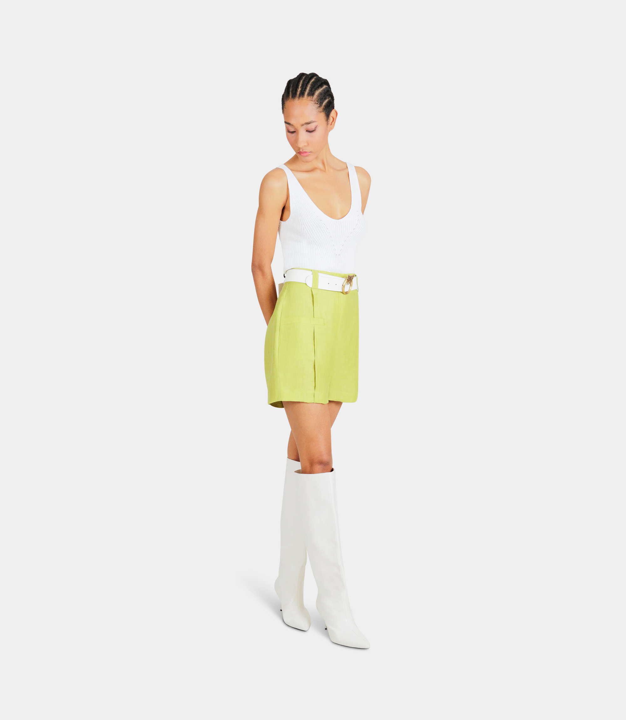 High-waisted shorts - YELLOW - NaraMilano