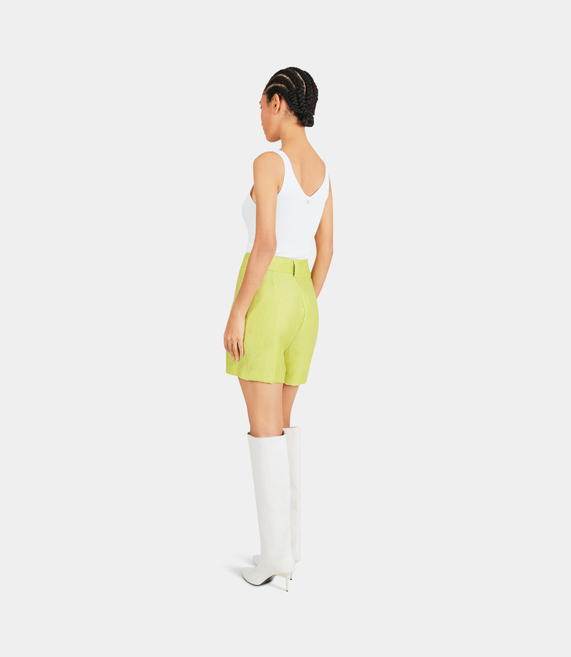 High-waisted shorts - YELLOW - NaraMilano