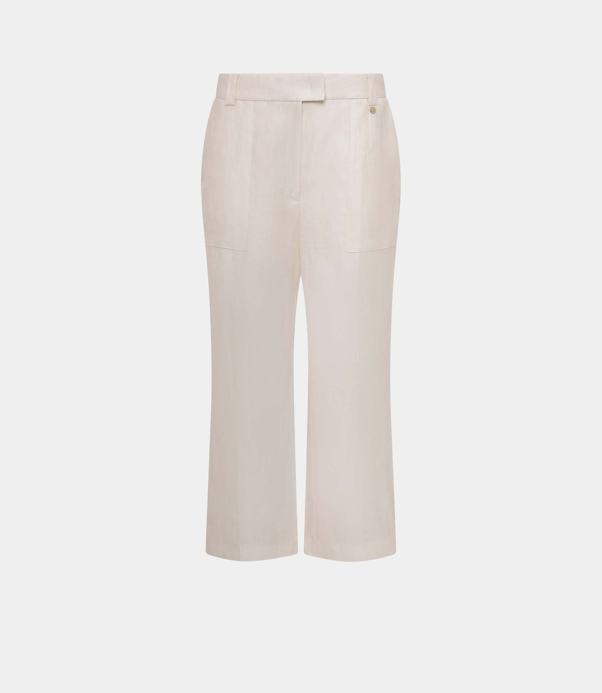 Linen bootcut pant - WHITE - NaraMilano