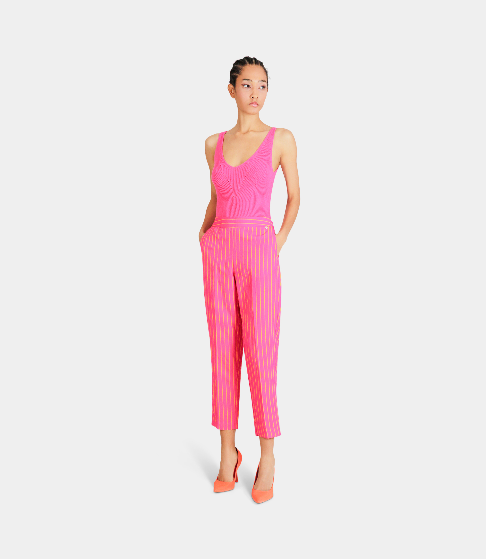 Striped cigarette pants - Printed - NaraMilano