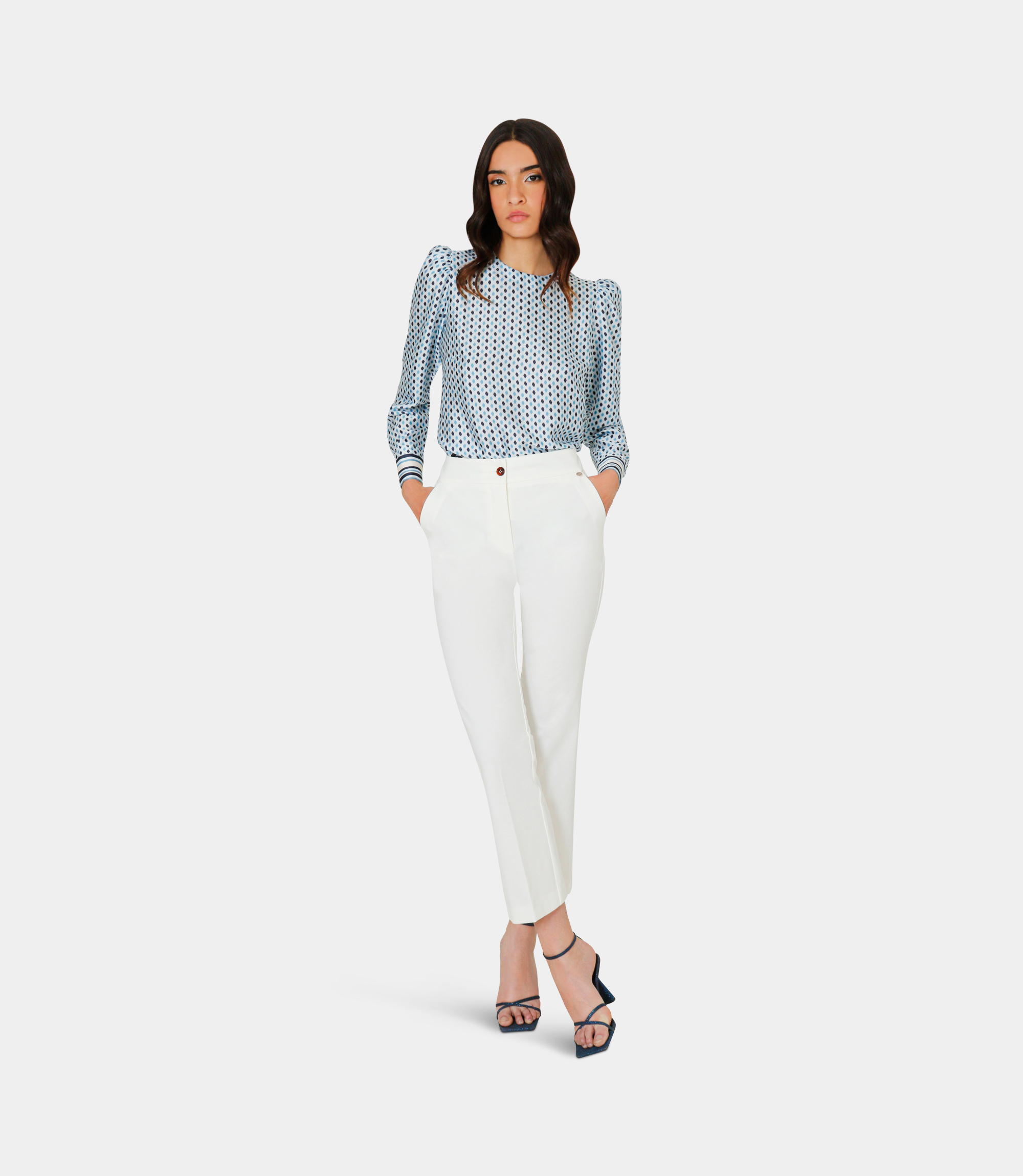 Bootcut pants - WHITE - NaraMilano