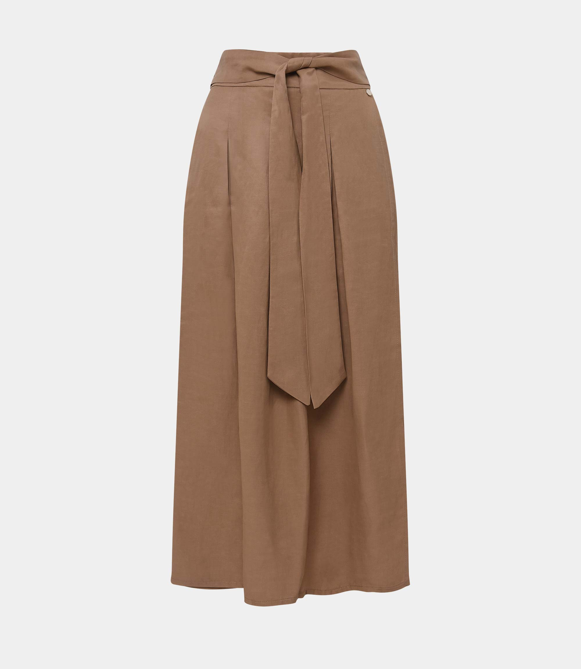 Belted midi skirt - BROWN - NaraMilano