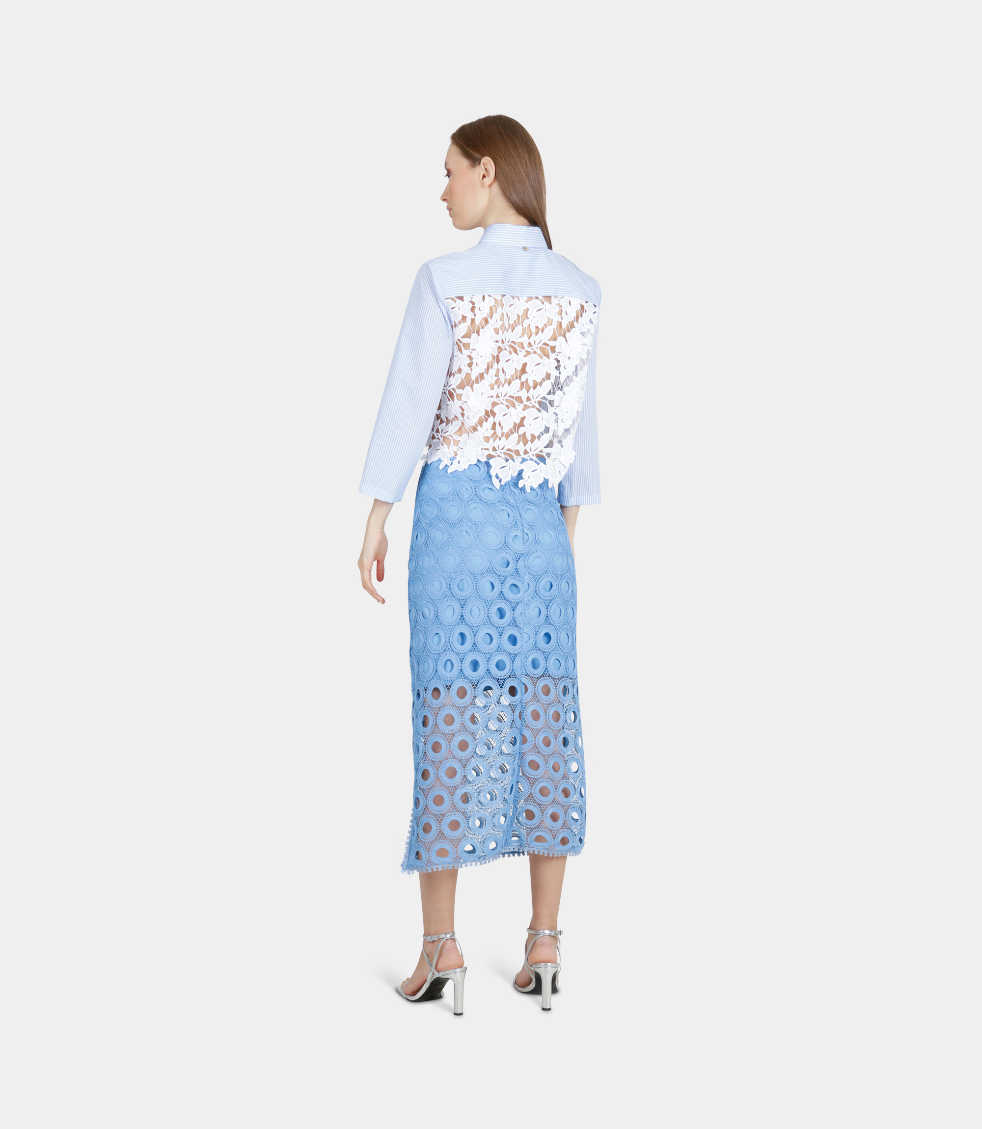 Cropped shirt lace inserts - Printed - NaraMilano