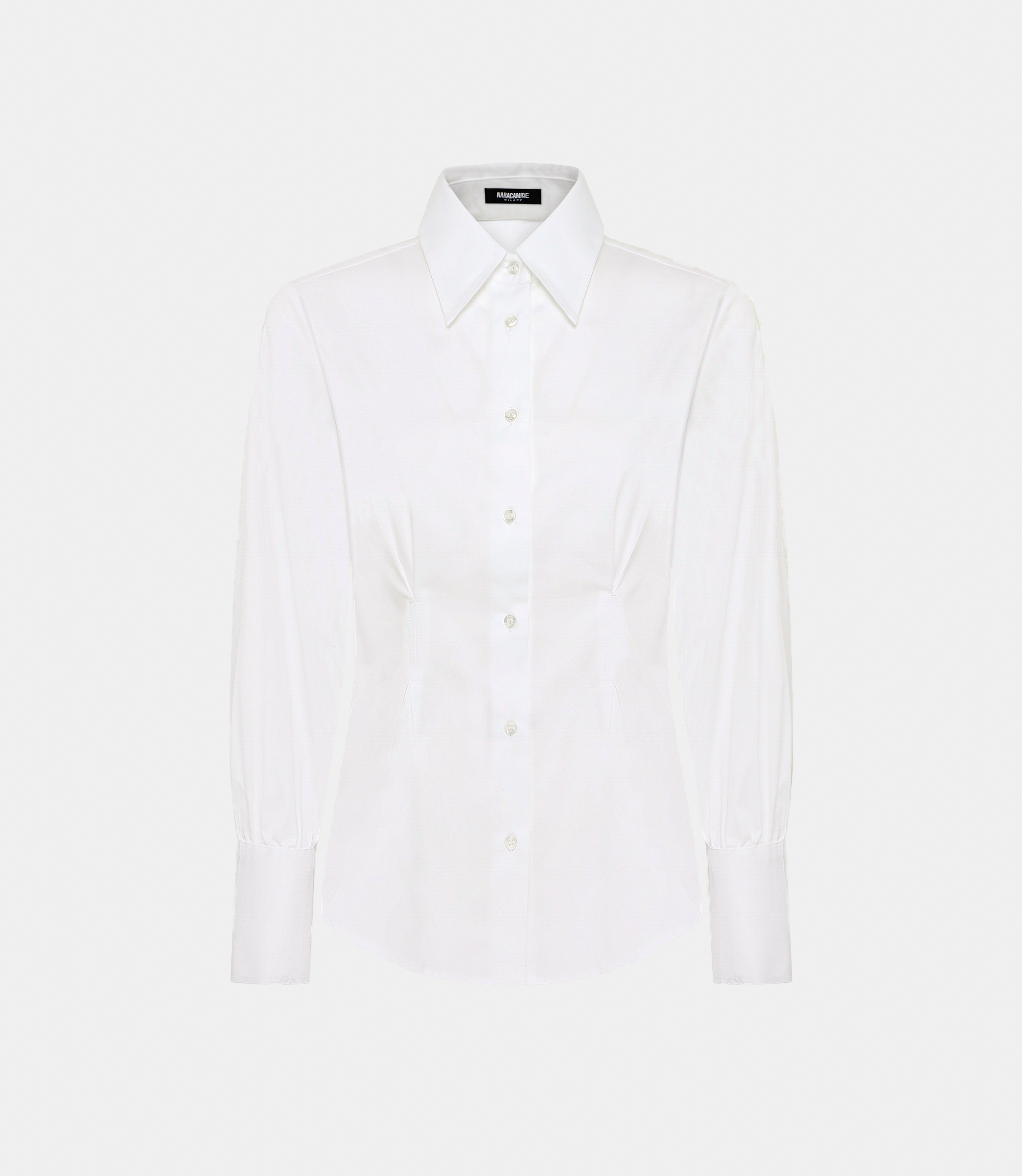 Women's shirt with pleats - WHITE - NaraMilano