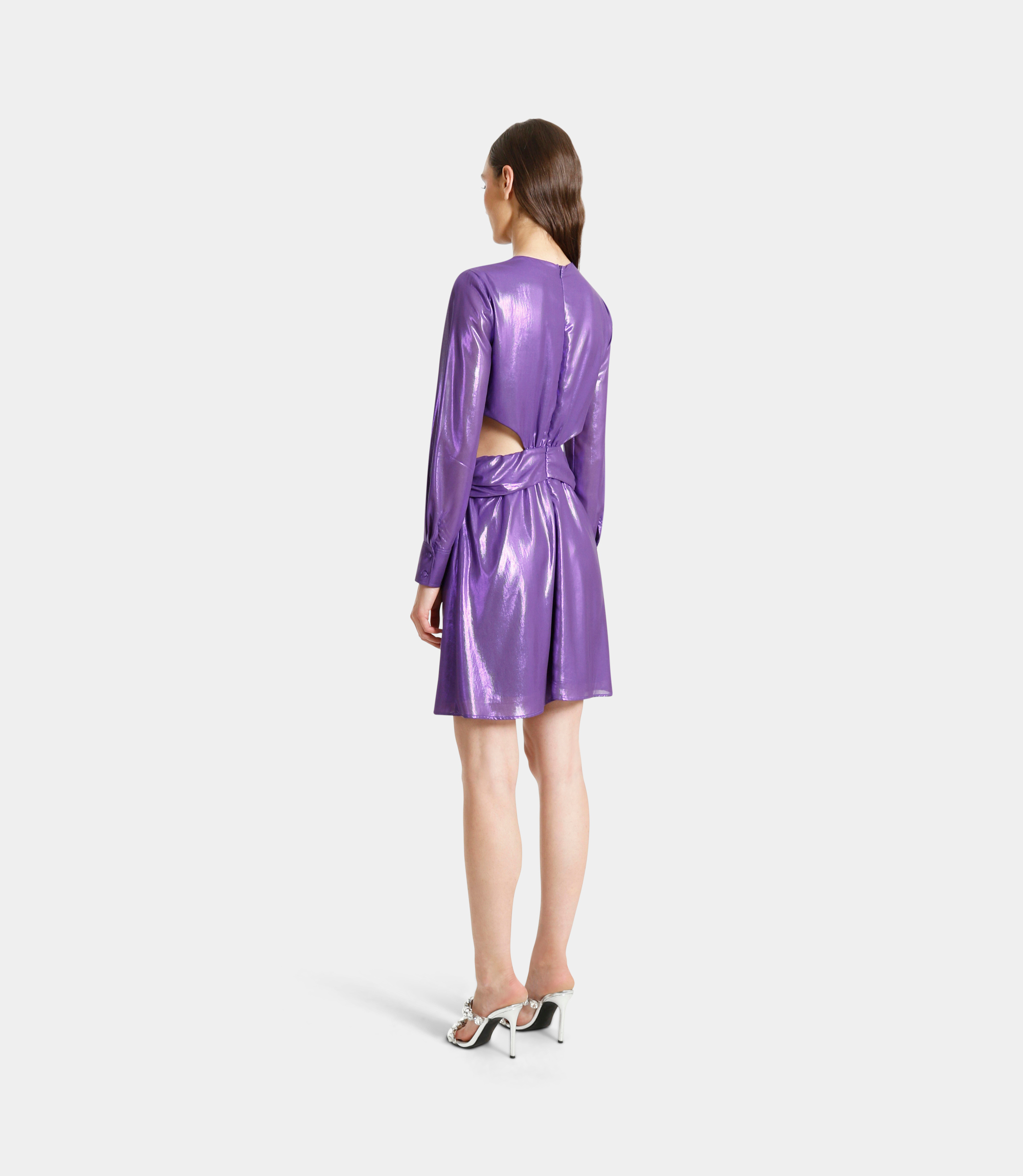 Dress with cross-over closure - Violet - NaraMilano