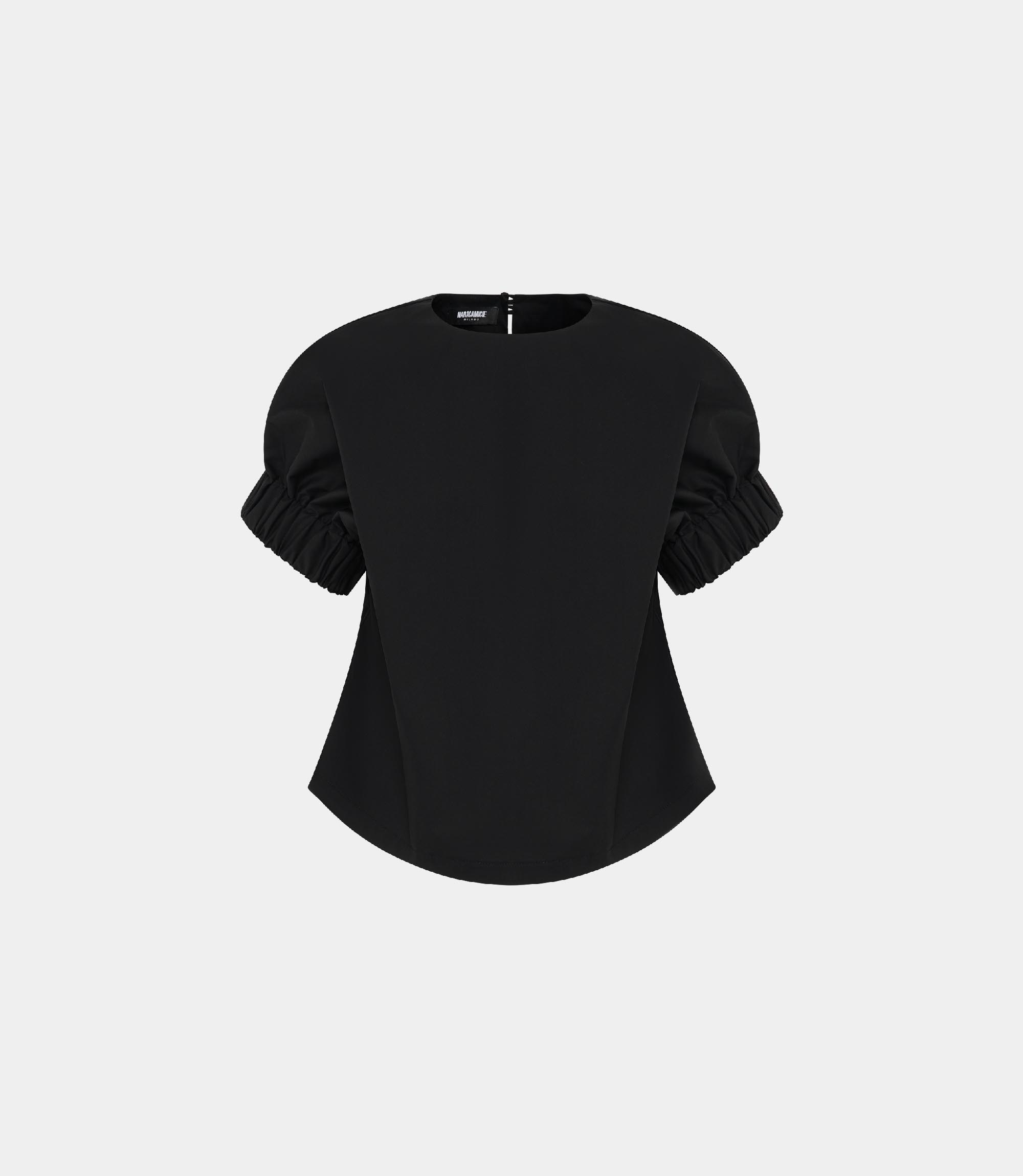 Drawstring shirt - BLACK - NaraMilano