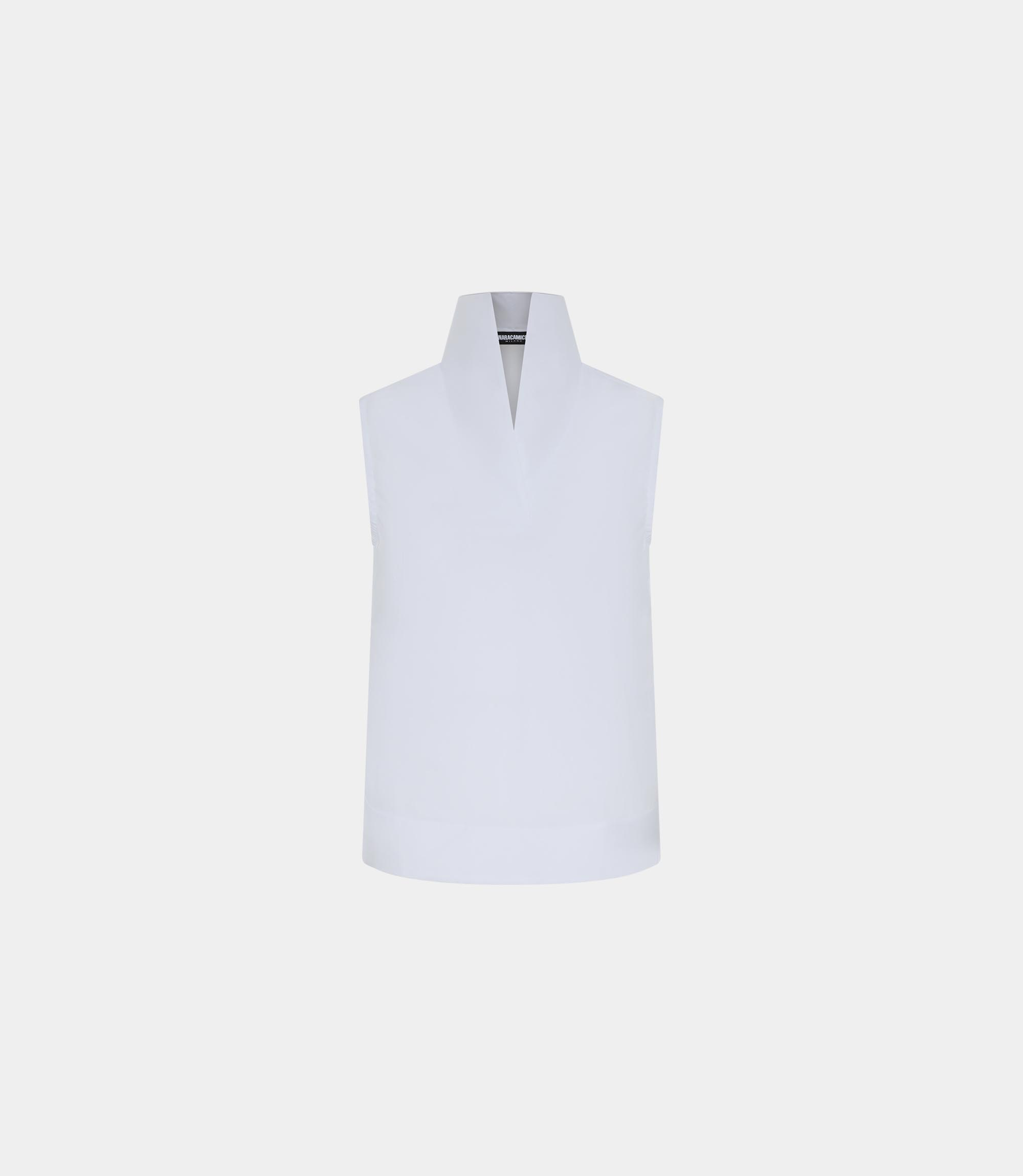 Sleeveless shirt - WHITE - NaraMilano