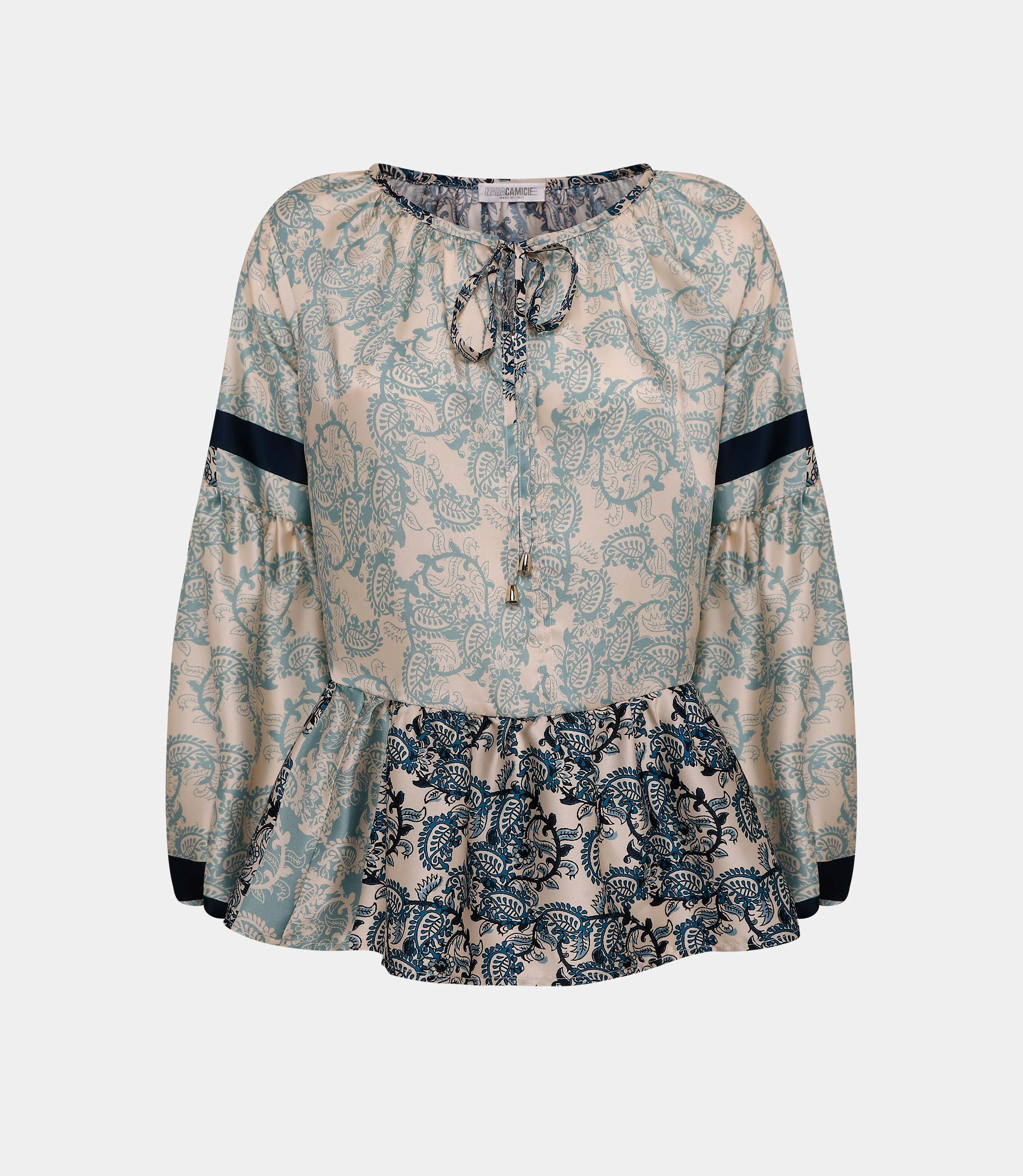 Cropped blouse with ruffles - SHIRT - NaraMilano