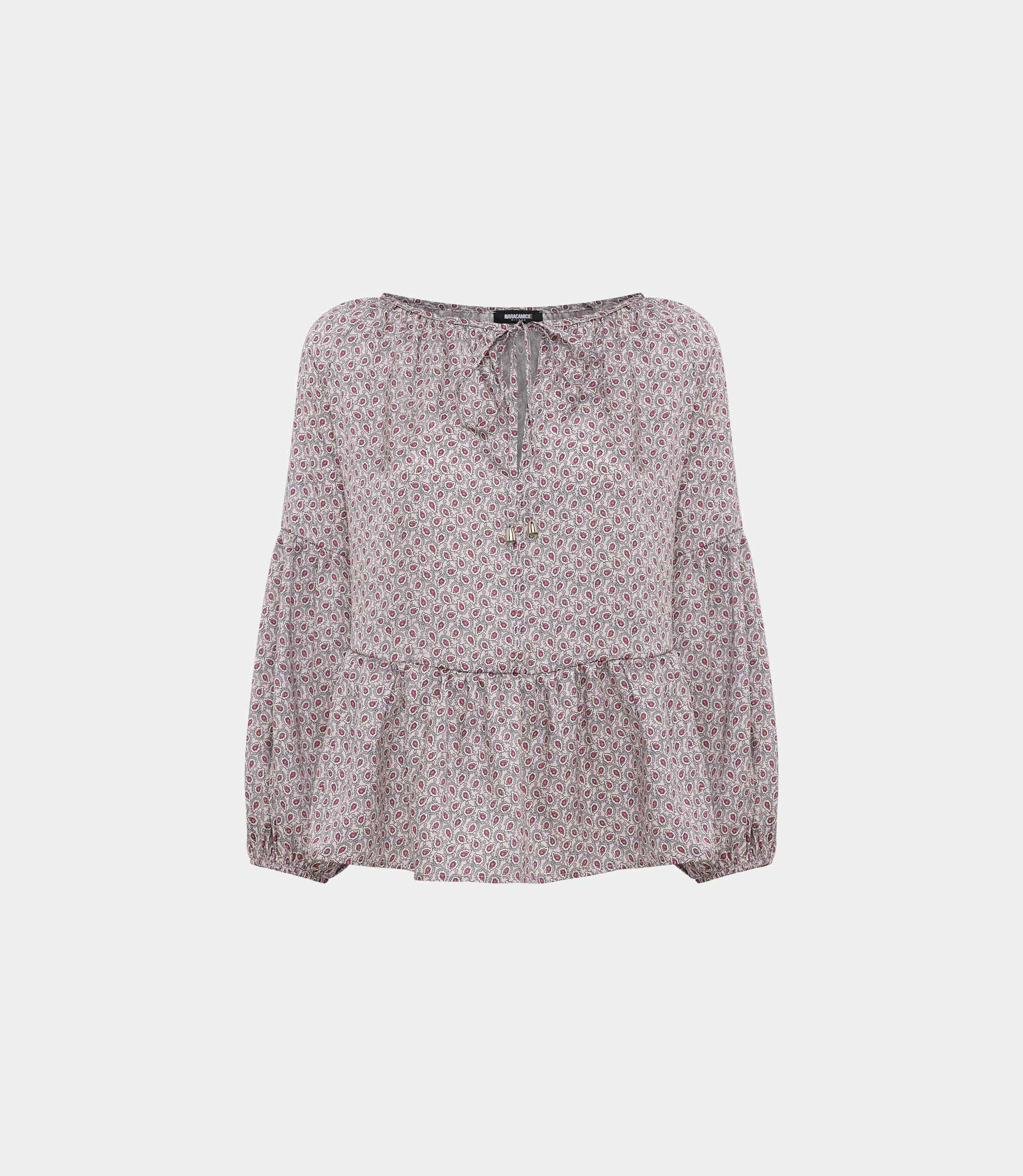 Cropped blouse with ruffles - Printed - NaraMilano