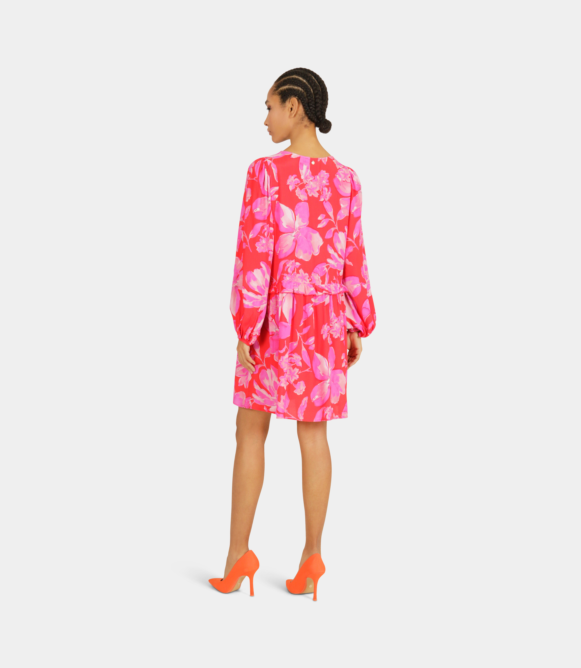 Mini dress with balloon sleeves - Printed - NaraMilano