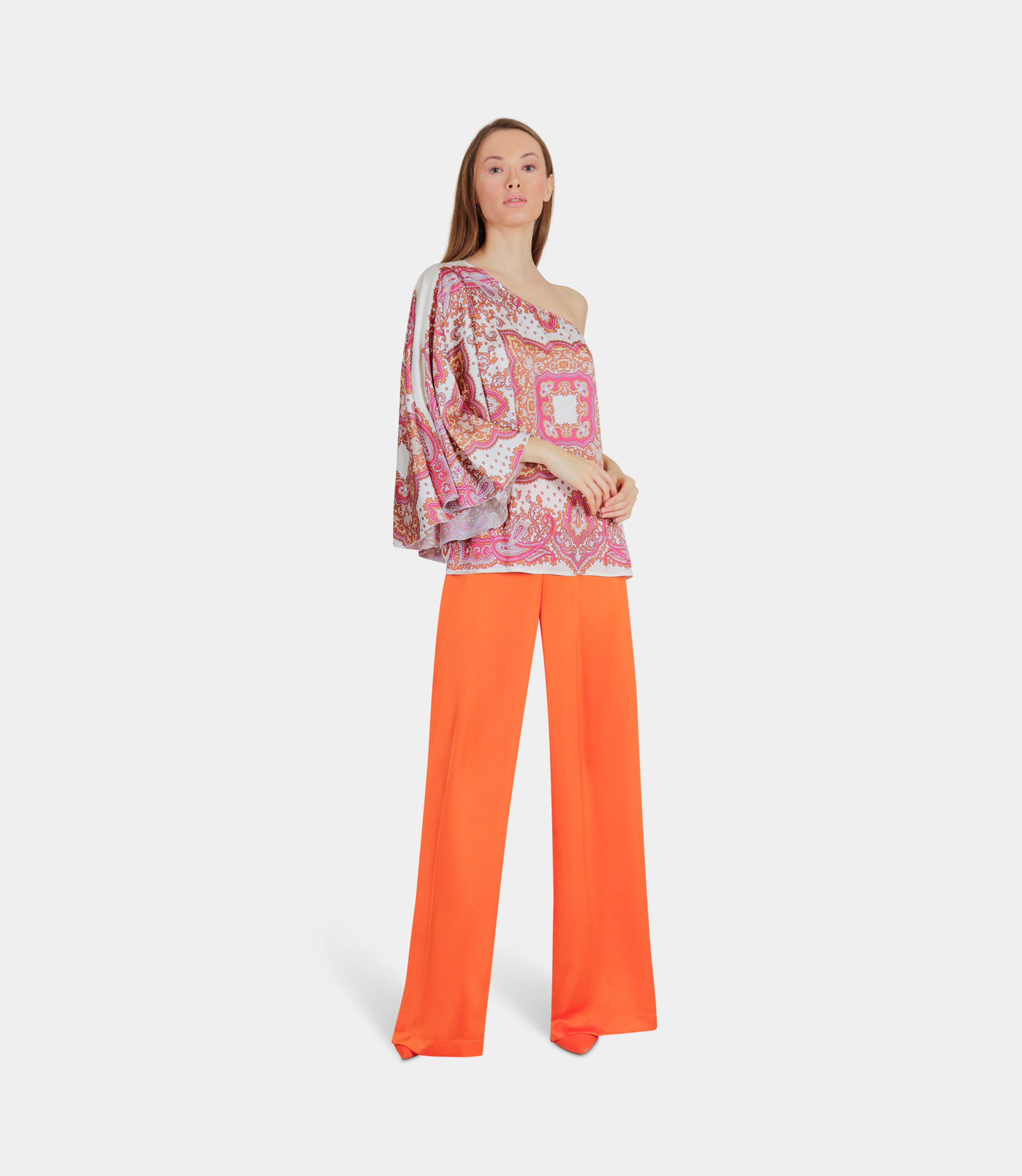 Blusa stampata monospalla - Stampa - NaraMilano