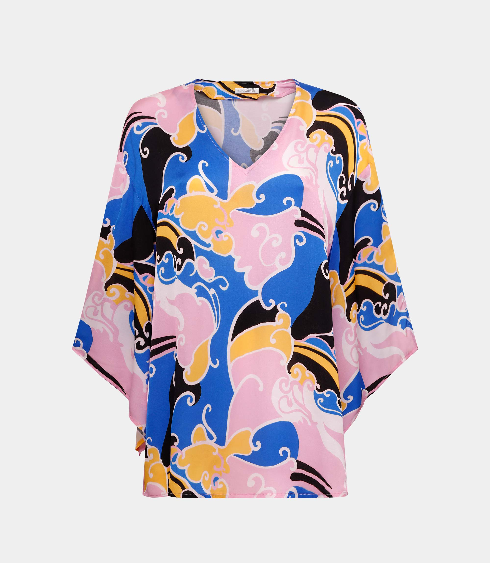 Printed over blouse with 3/4 sleeves - Printed - NaraMilano