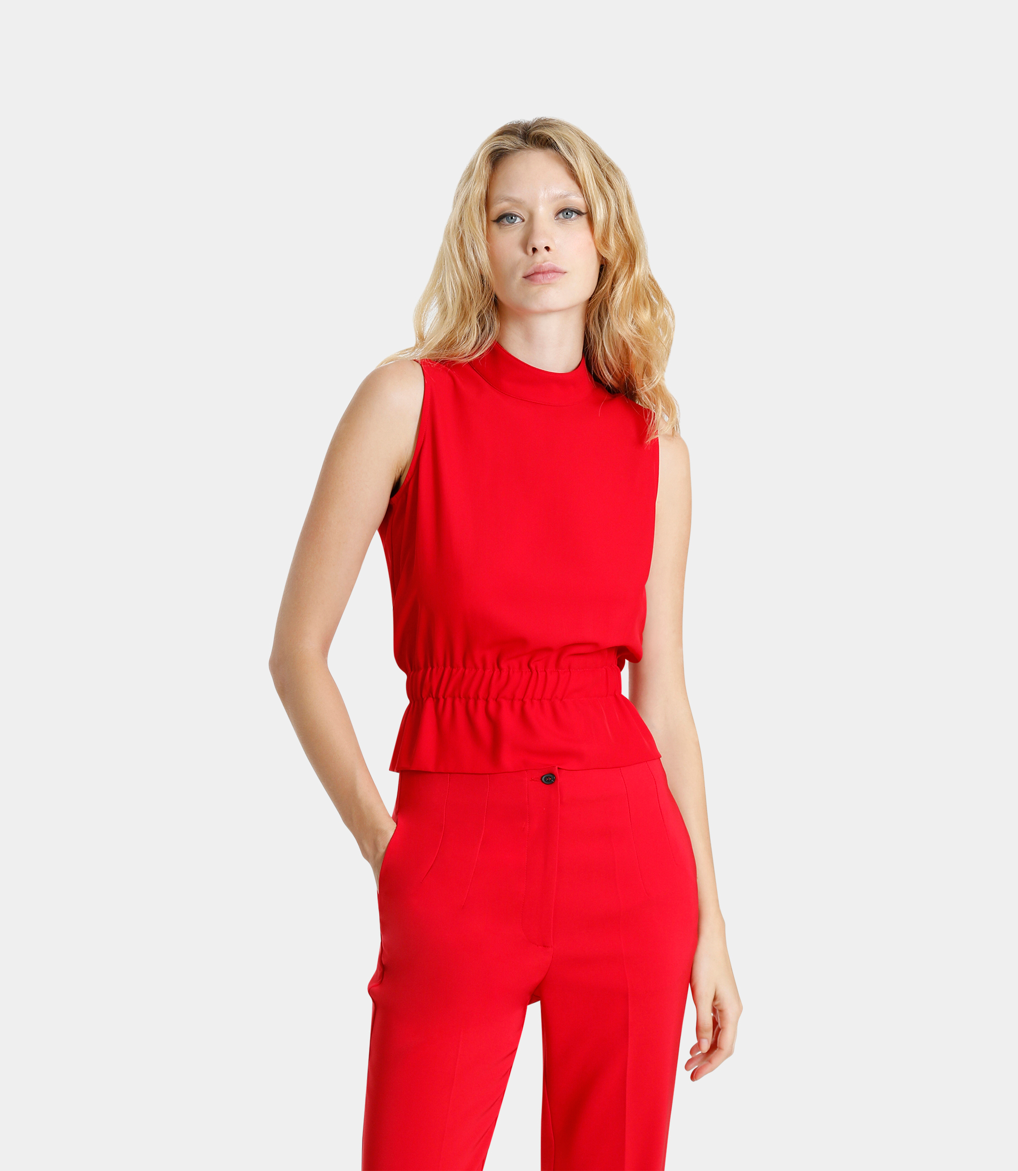 Sleeveless blouse - RED - NaraMilano