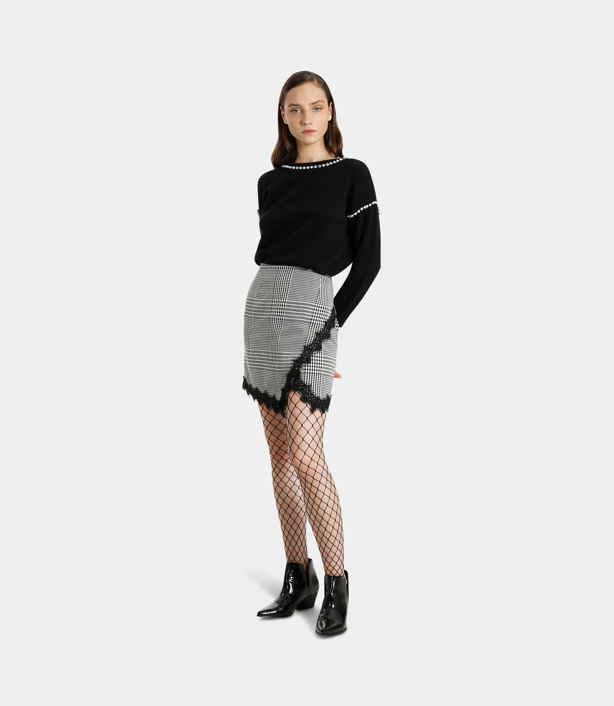 Houndstooth skirt - Printed - NaraMilano