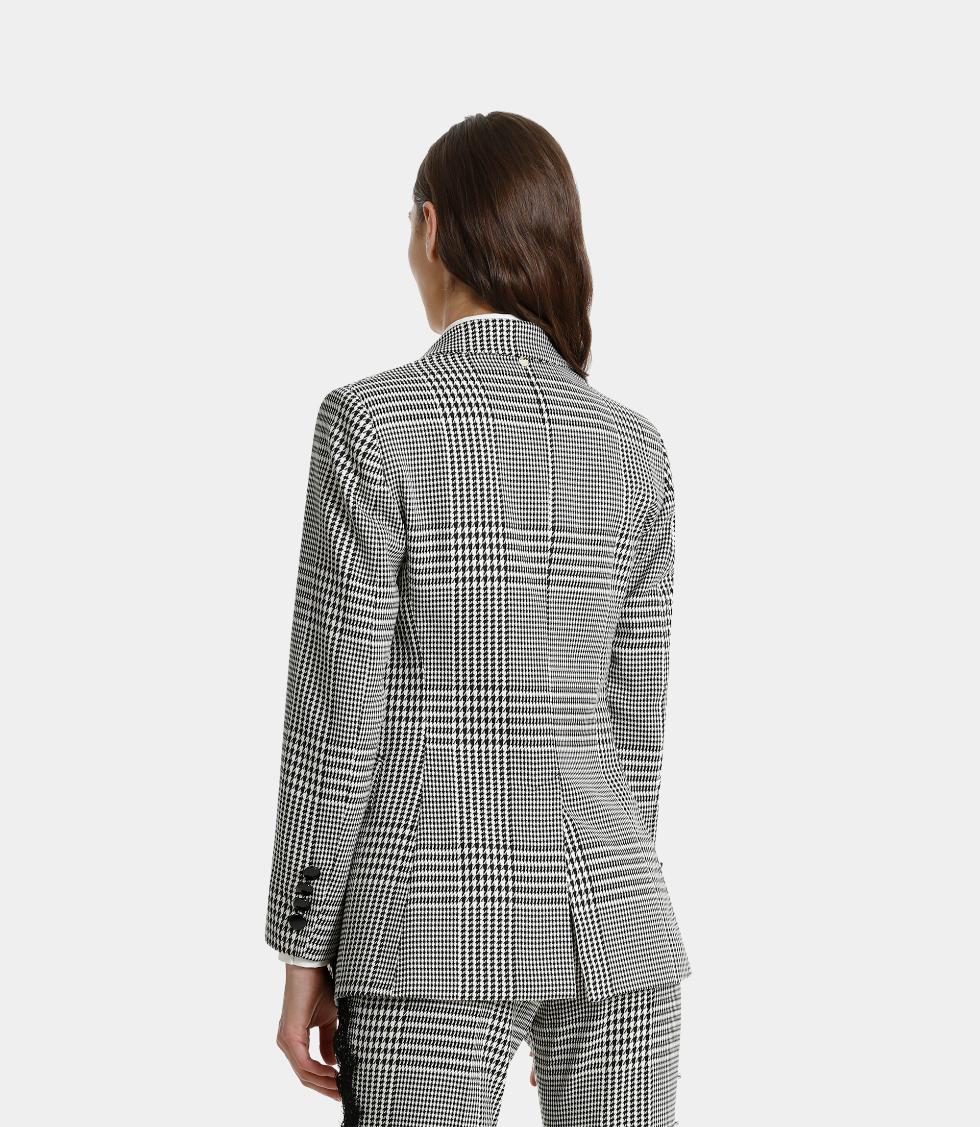 Pied de poule jacket with lace - Printed - NaraMilano