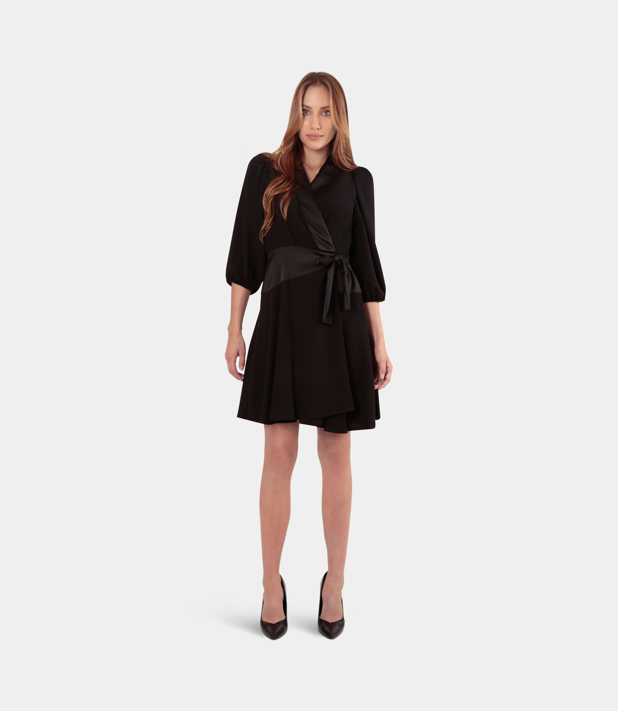 Dress with side buttoning - BLACK - NaraMilano