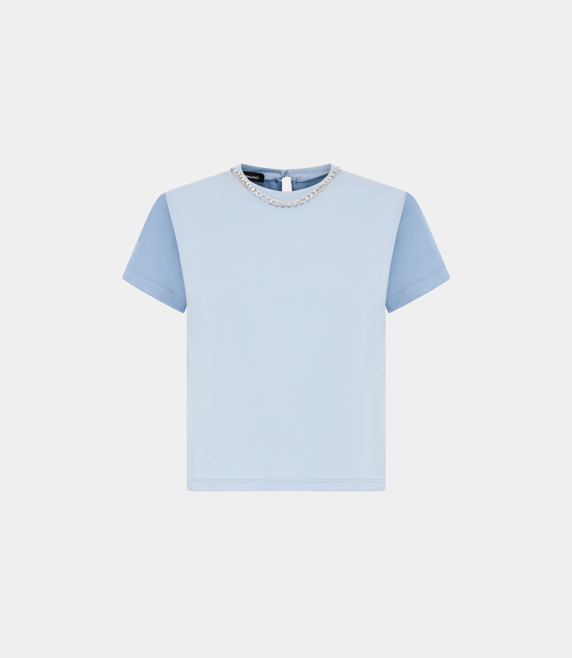 Cotton T-shirt - AZURE - NaraMilano