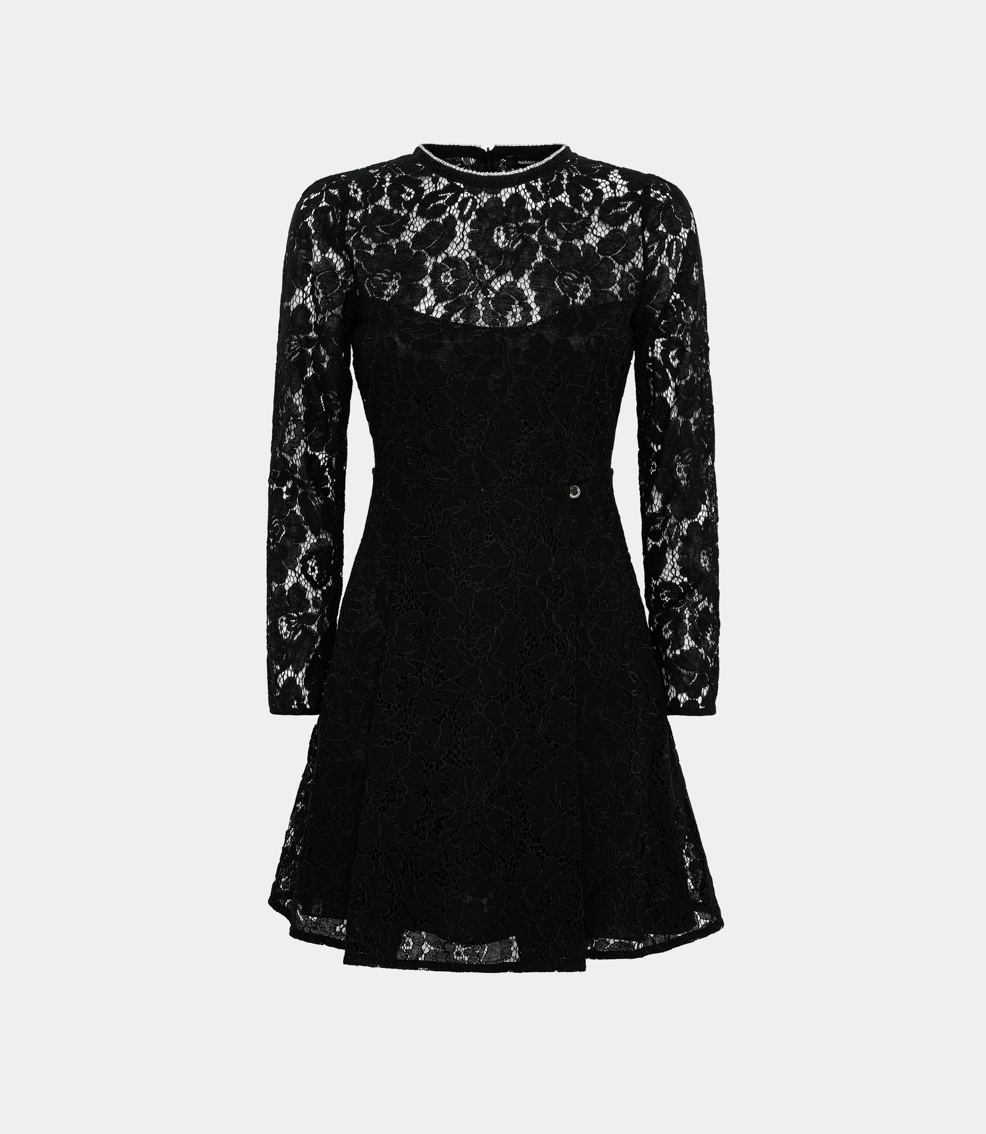 Lace flared dress - BLACK - NaraMilano