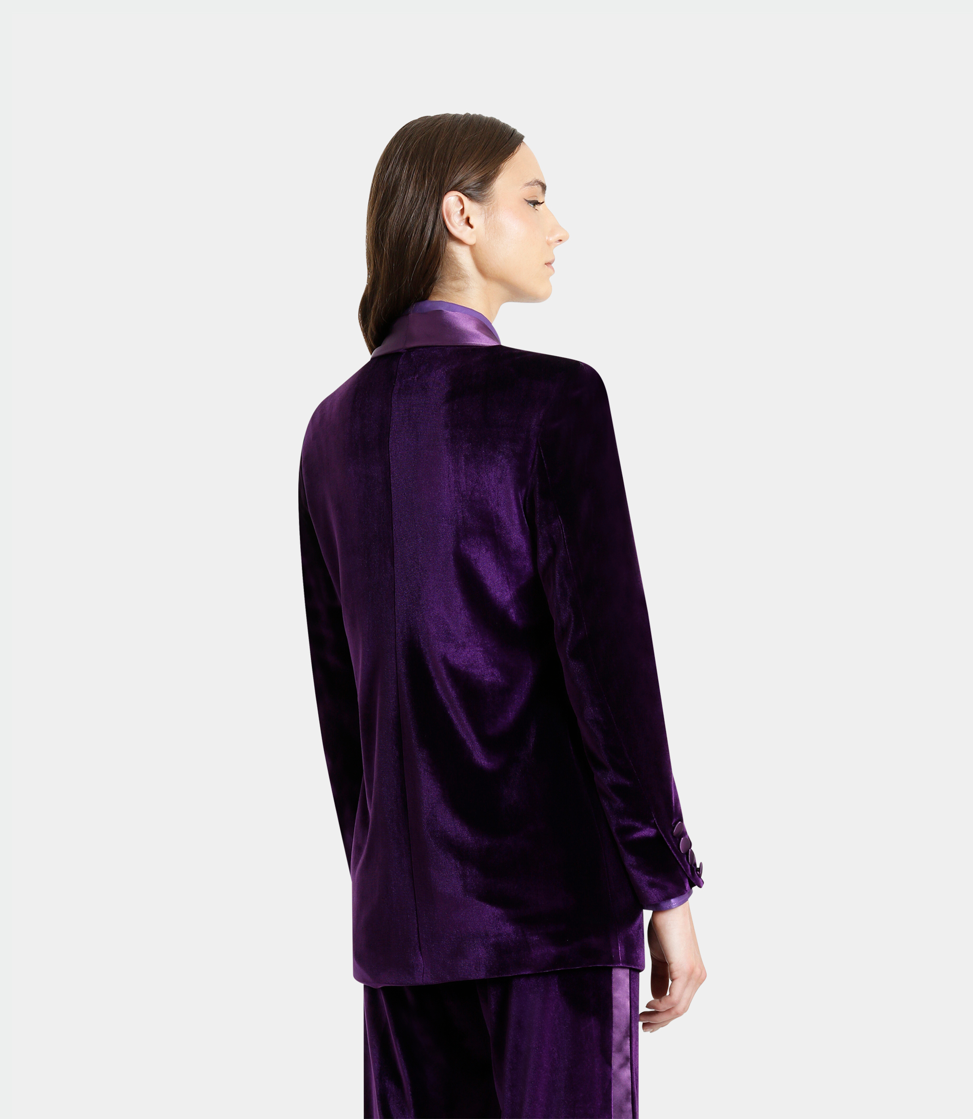 Oversized tuxedo jacket - Violet - NaraMilano
