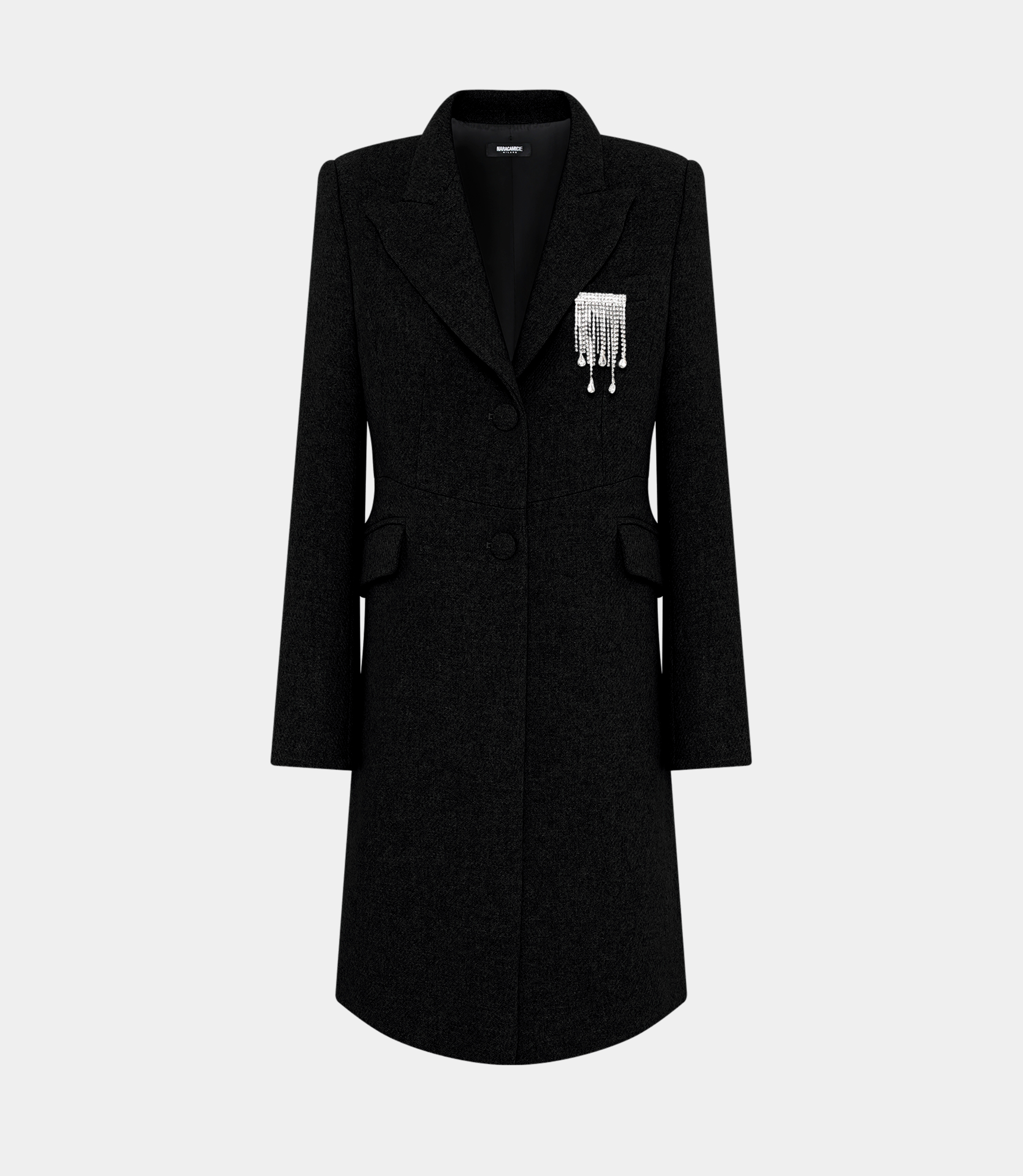 Slim fit coat - BLACK - NaraMilano