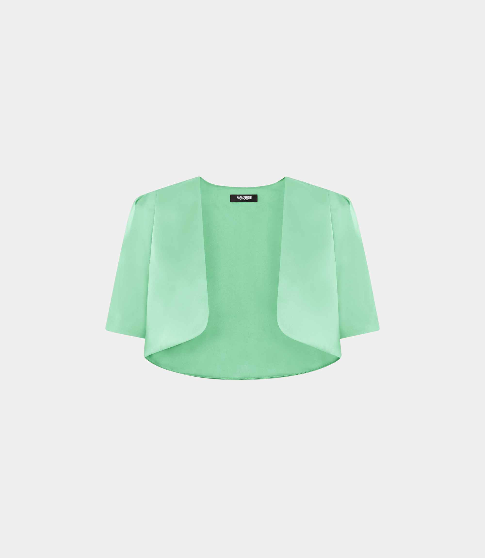 Short-sleeves bolero jacket - GREEN - NaraMilano