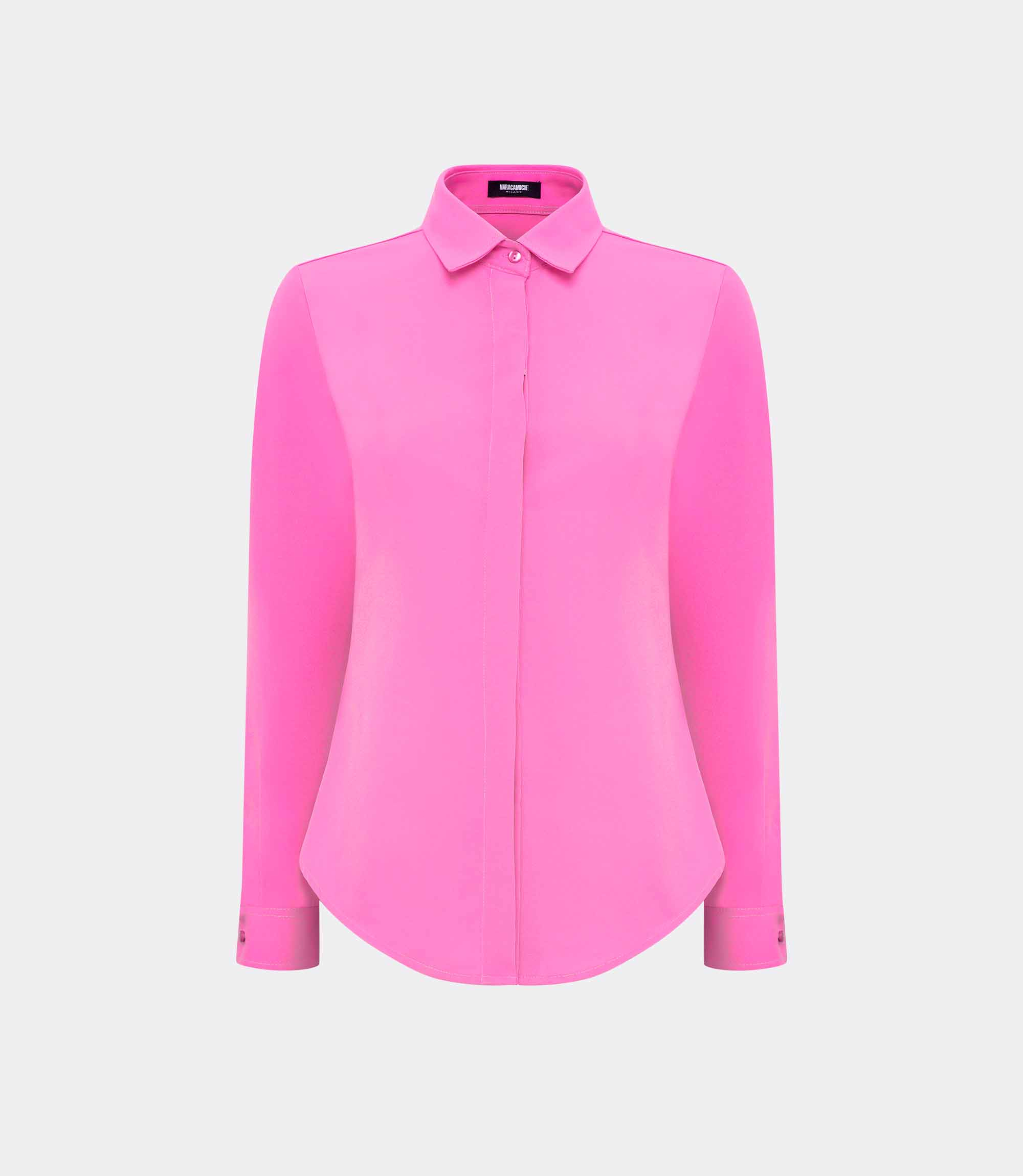 Women's shirt with concealed button placket - PINK - NaraMilano