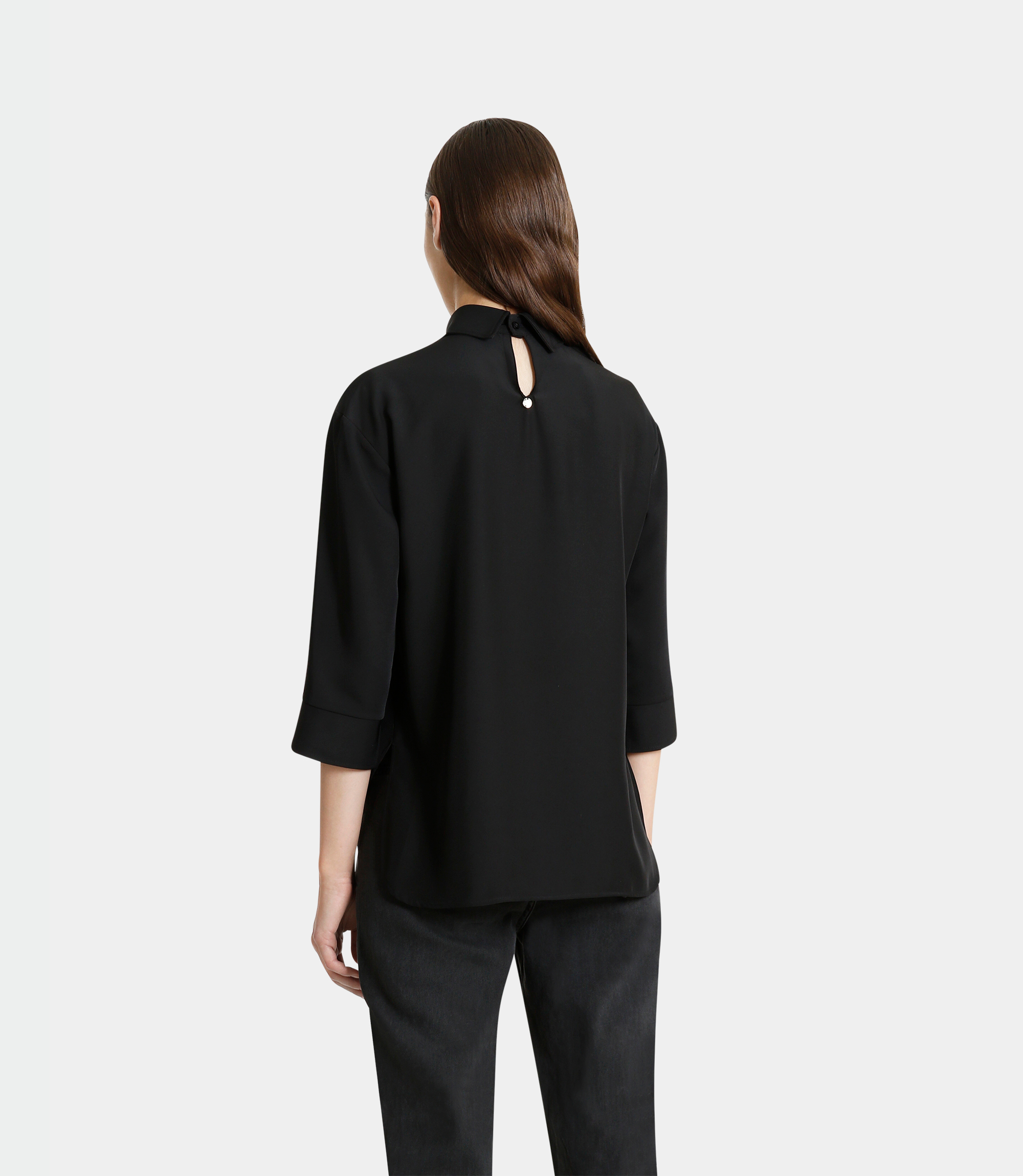 Blouse with necklace - BLACK - NaraMilano