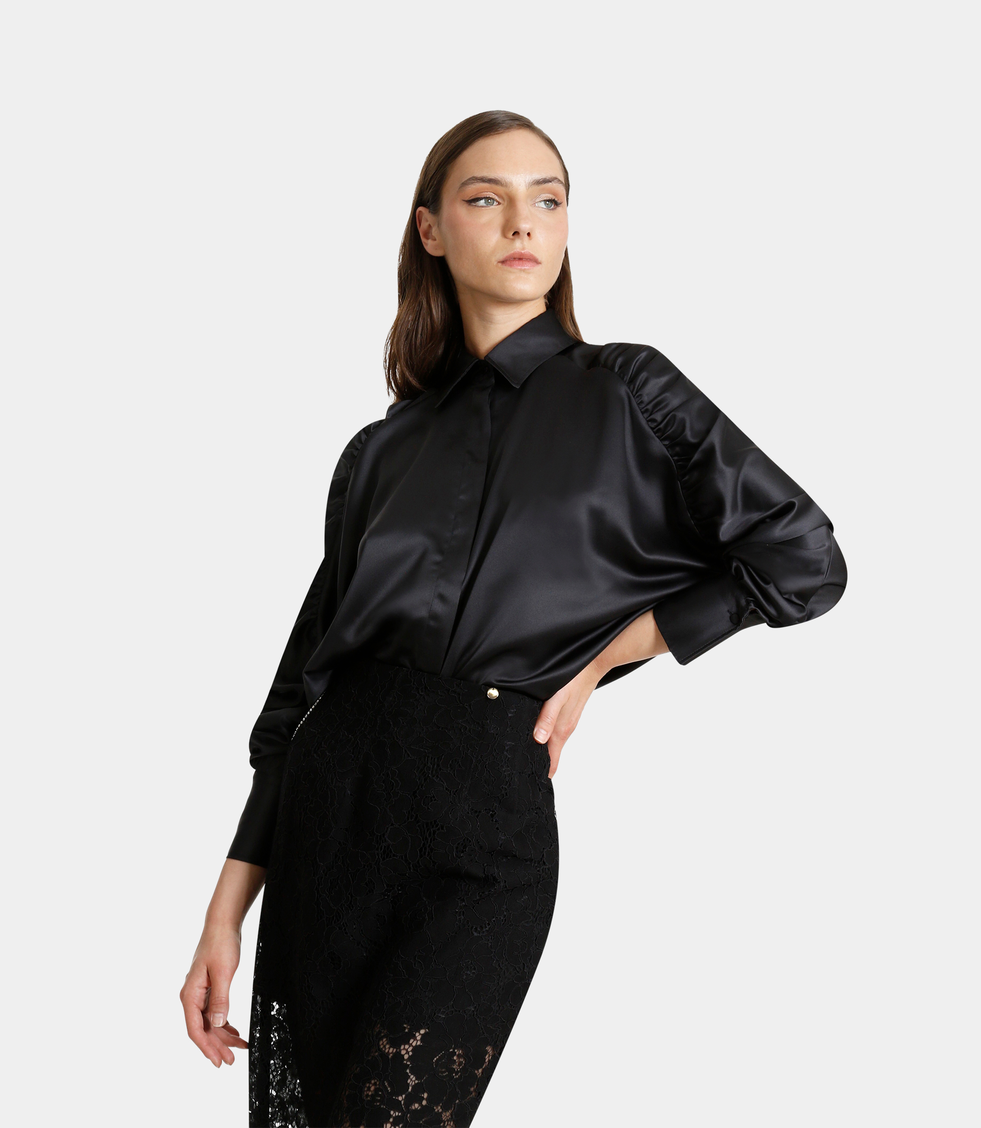Oversize shirt - BLACK - NaraMilano