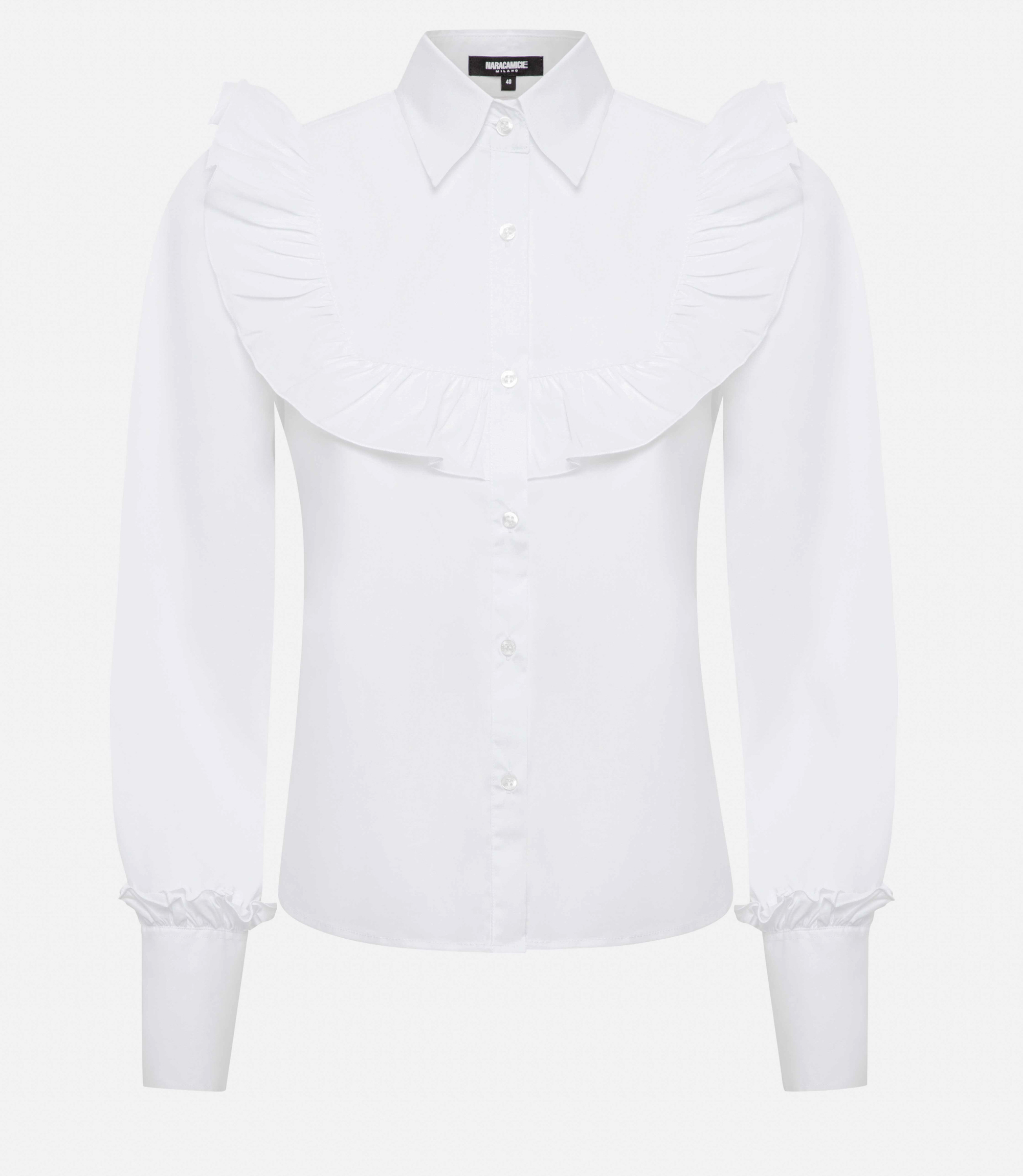 Volant shirt - White - Nara Milano