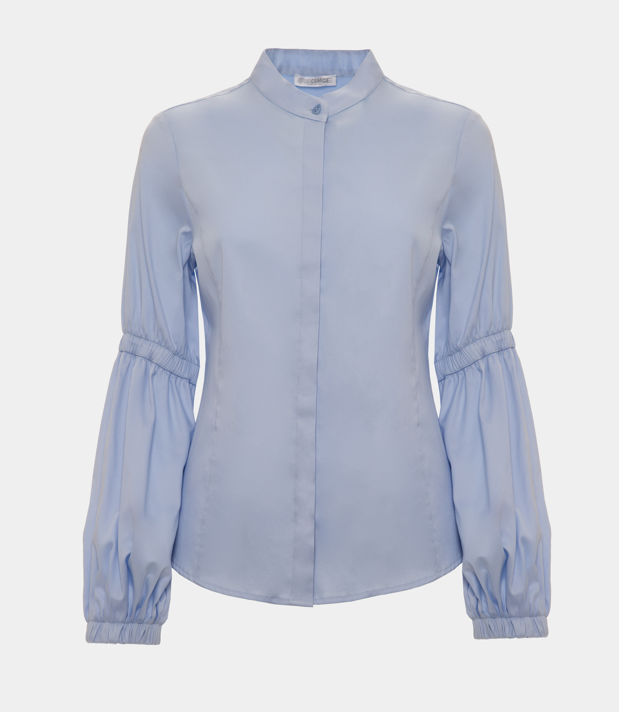 Korean collar shirt - Azure - Nara Milano