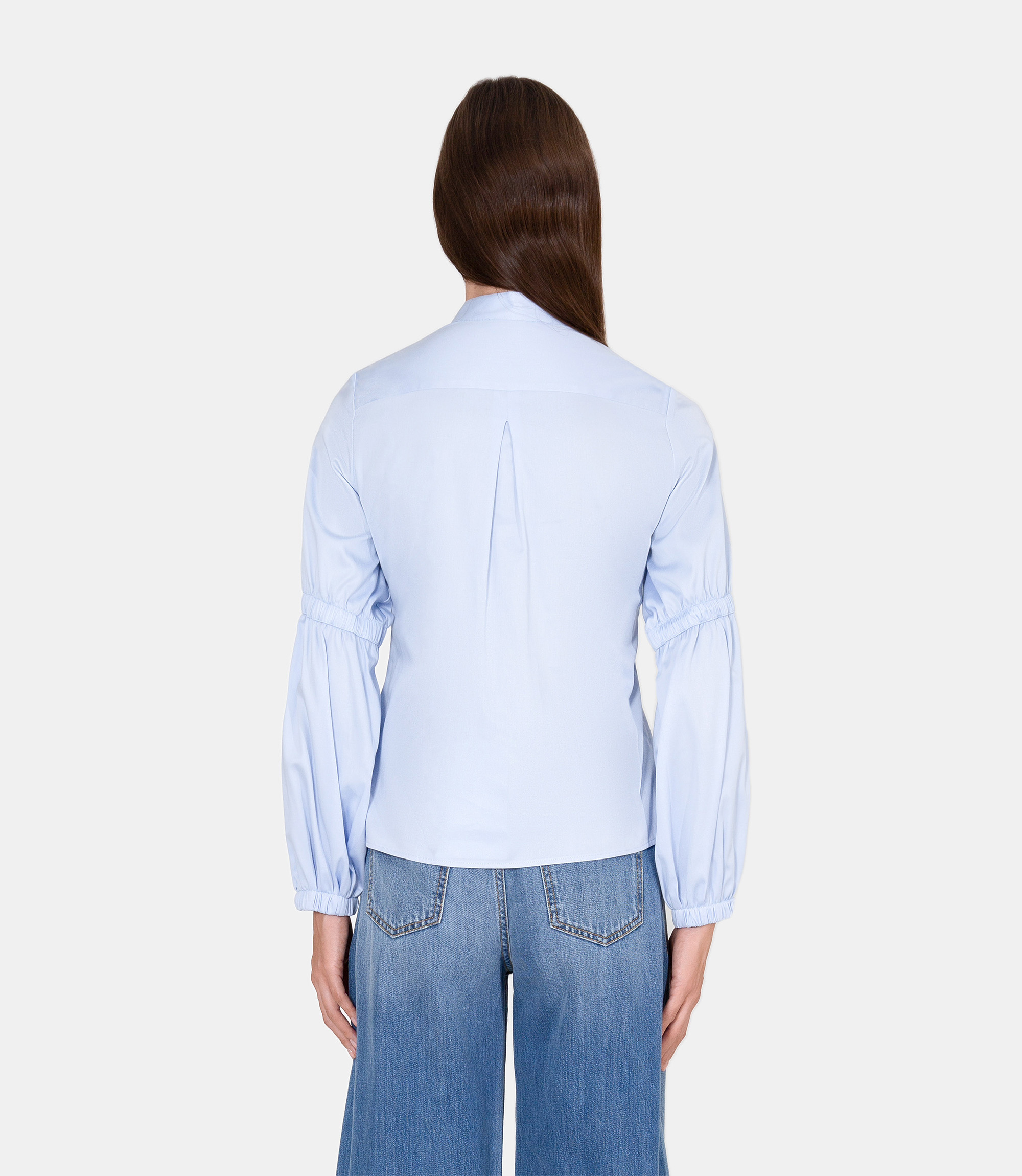 Korean collar shirt - Azure - NaraMilano