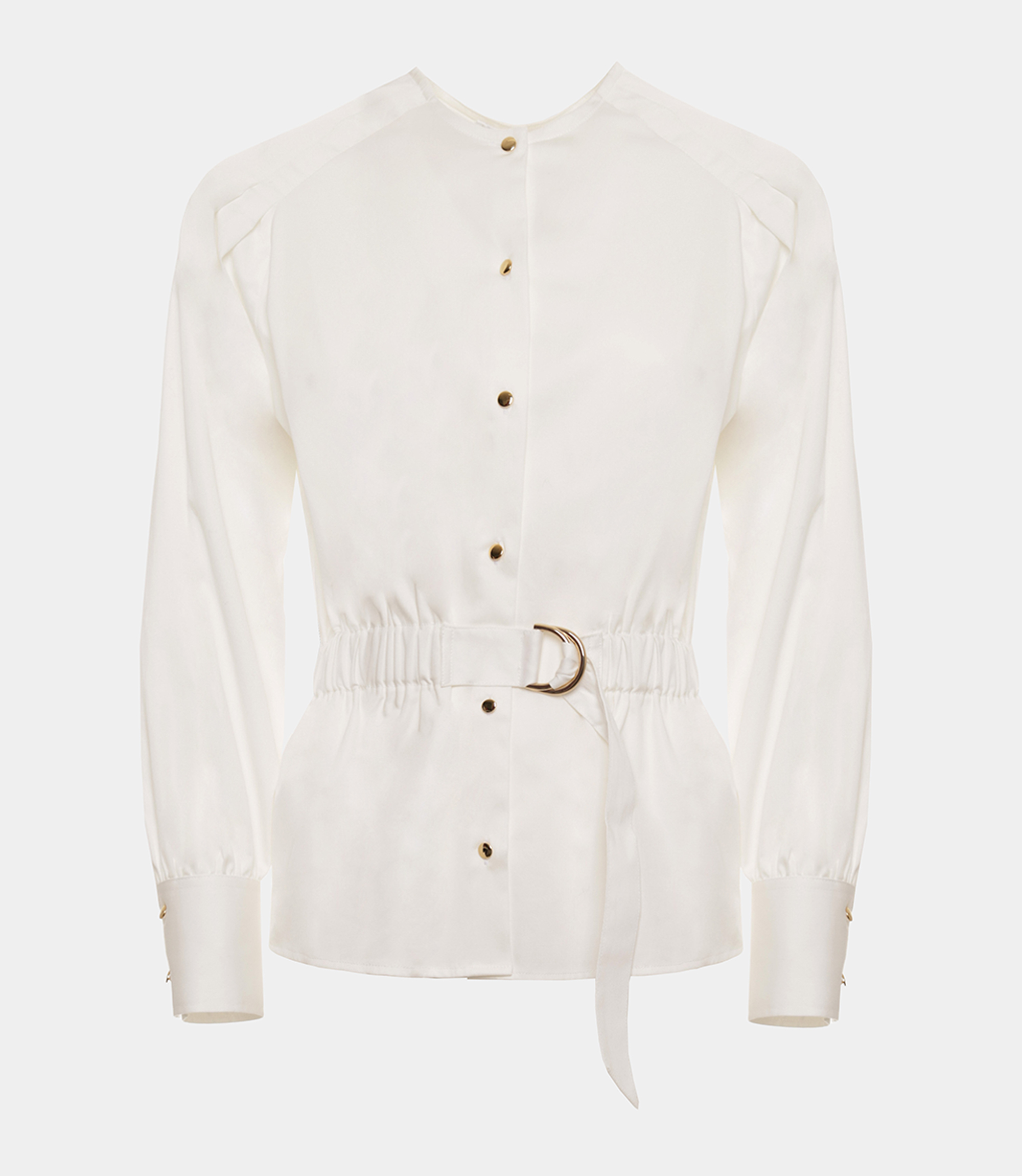 Shirt with belt - White - Nara Milano