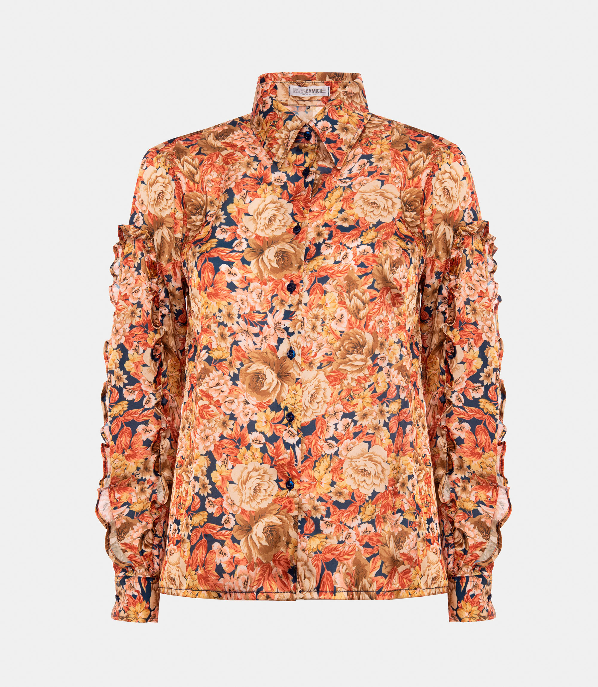 Shirt with rouches - Printed - Nara Milano