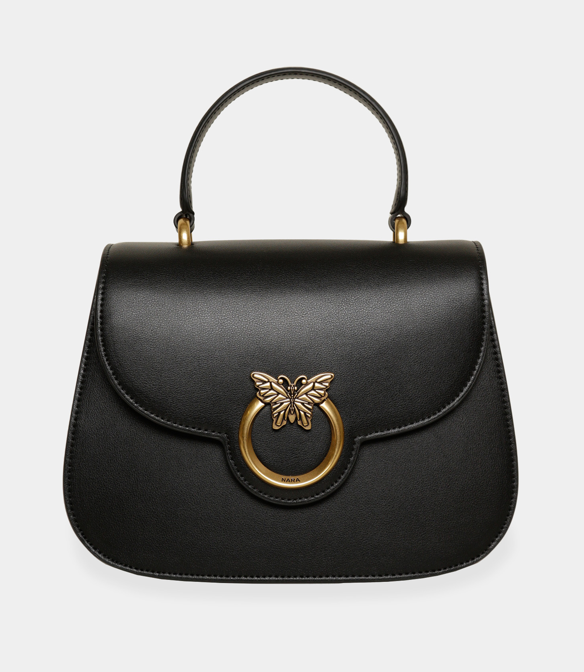 Black handbag made of leather - Black - NaraMilano