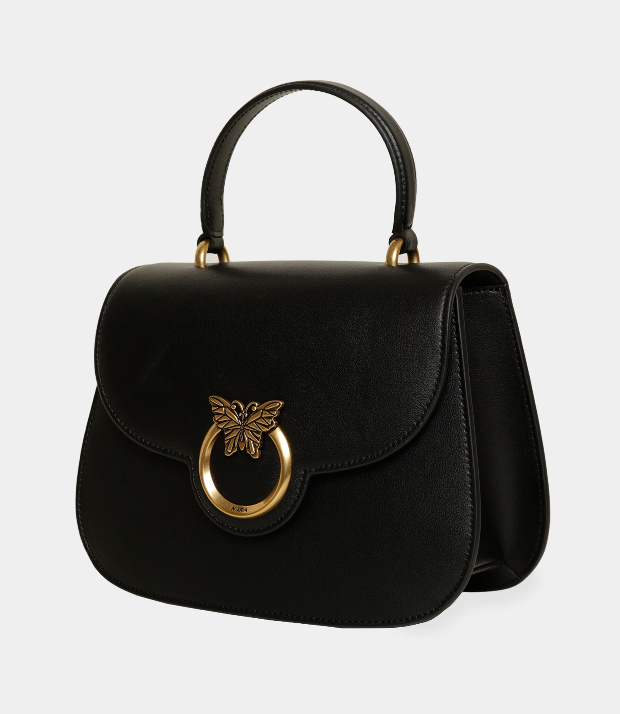 Black handbag made of leather - Black - NaraMilano