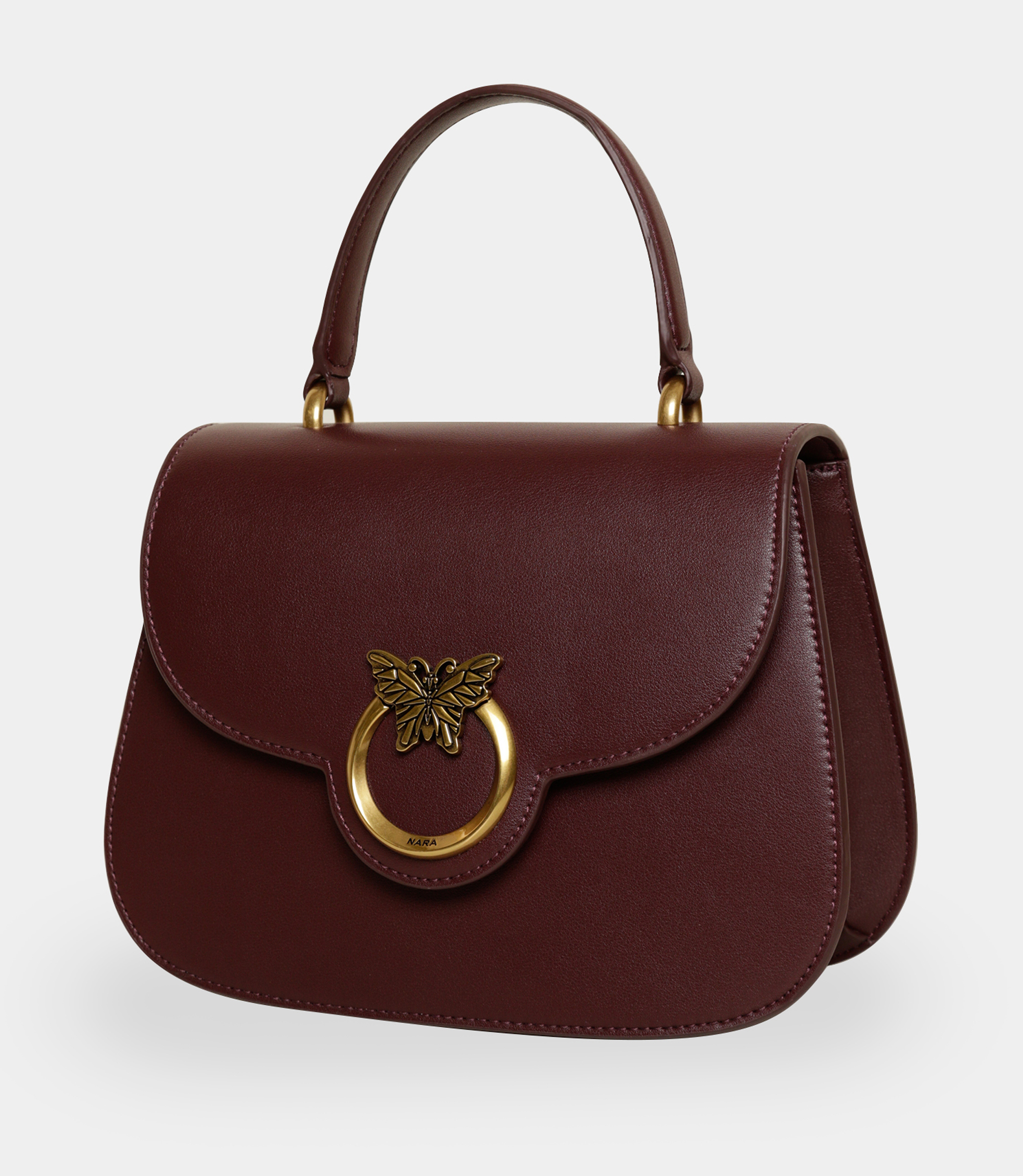 Brown handbag made of leather - Brown - NaraMilano