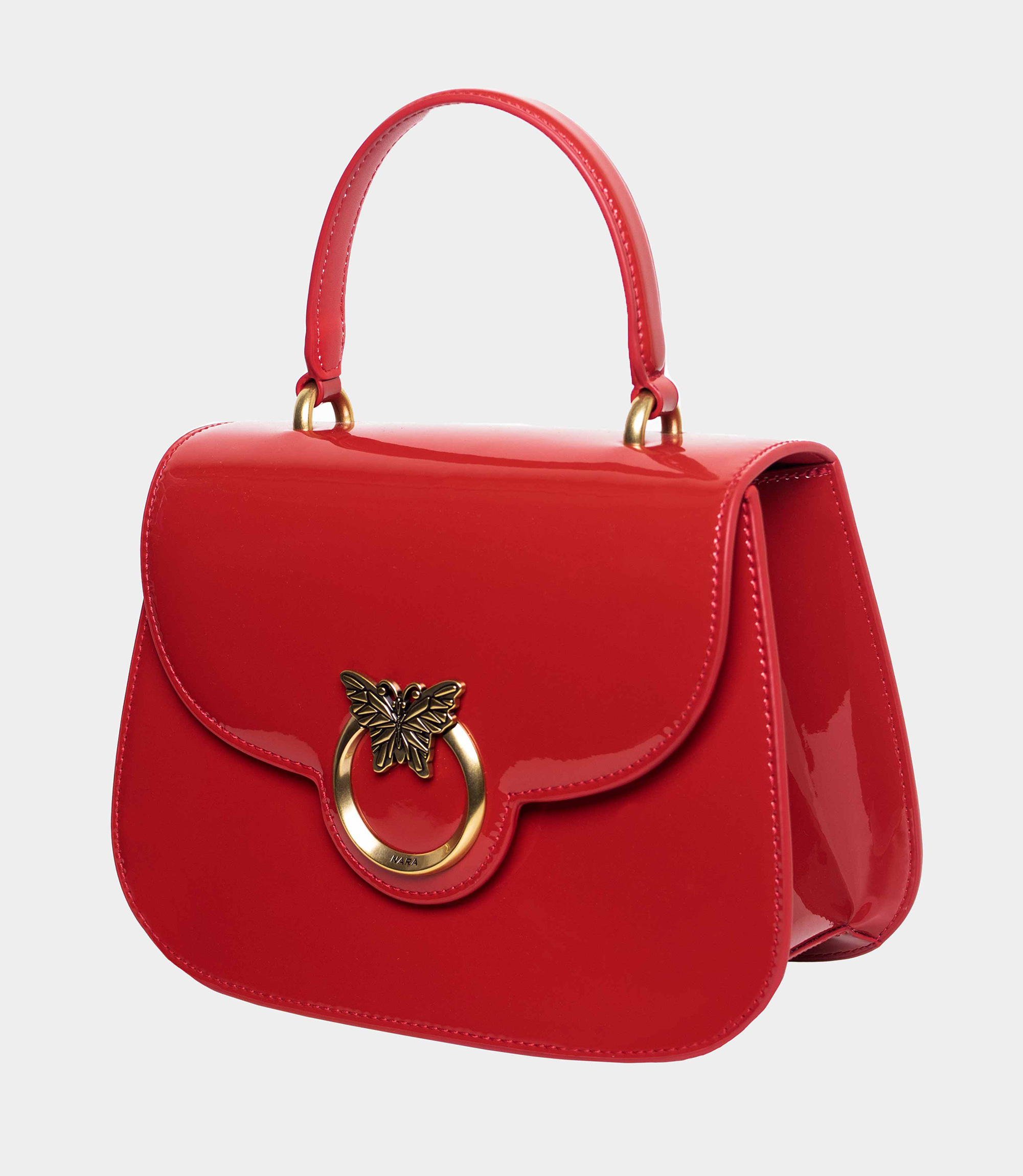 Red handbag made of patent leather - Red - NaraMilano