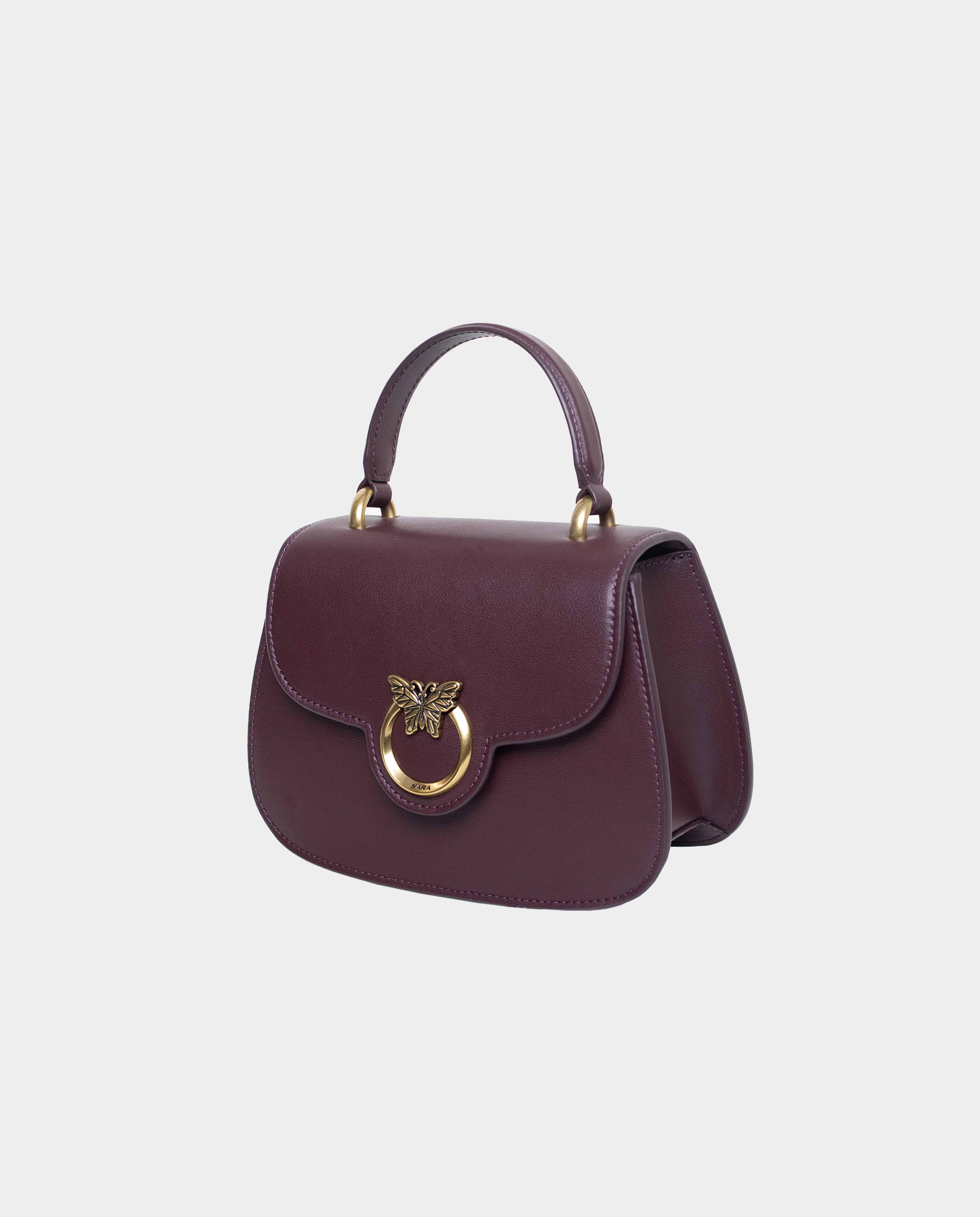 Brown mini handbag made of leather. - Brown - NaraMilano