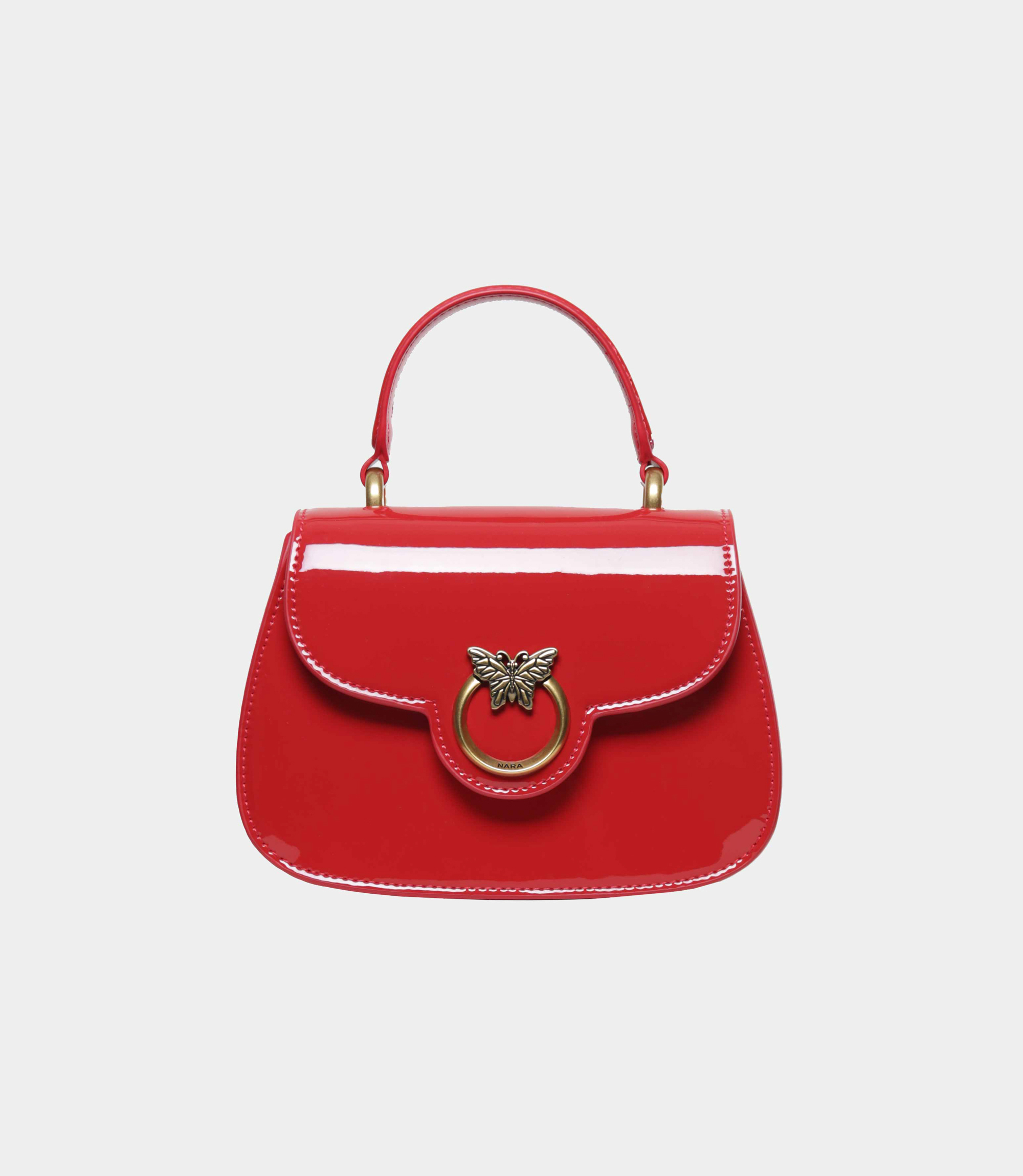 Red mini handbag made of patent leather - Red - NaraMilano