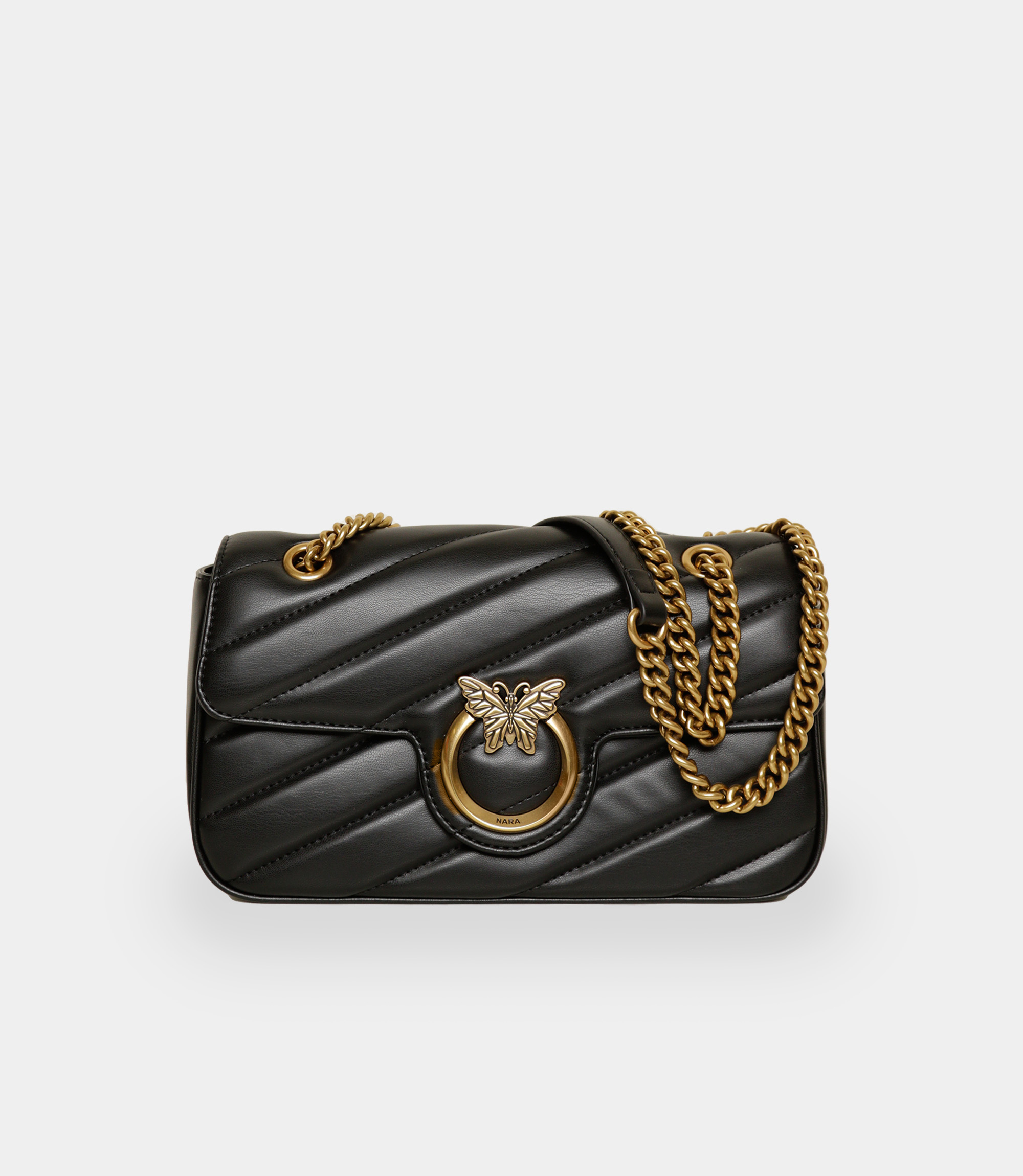 Black handbag with quilted pattern - Black - NaraMilano